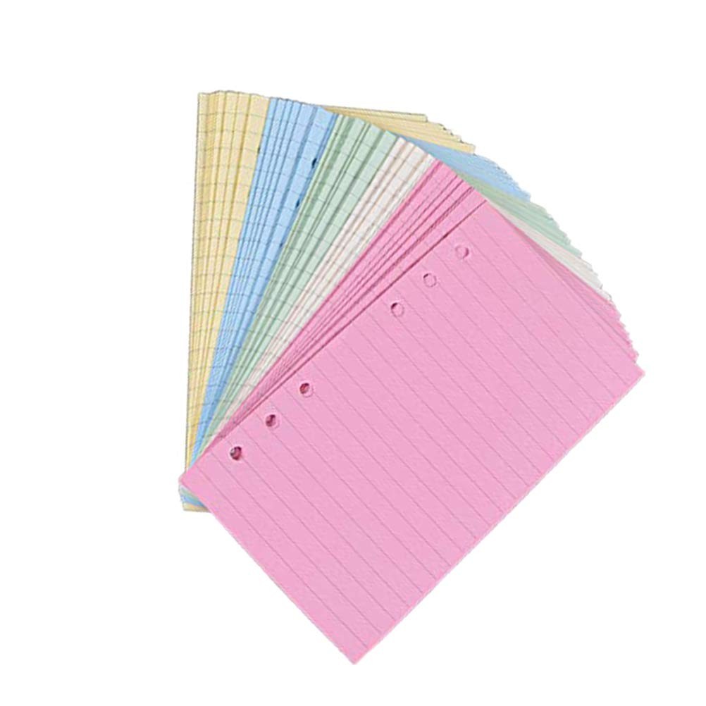 A6 Colorful 6-Hole Loose Leaf Paper Refills 50 17.2*9.5cm, Assorted Color