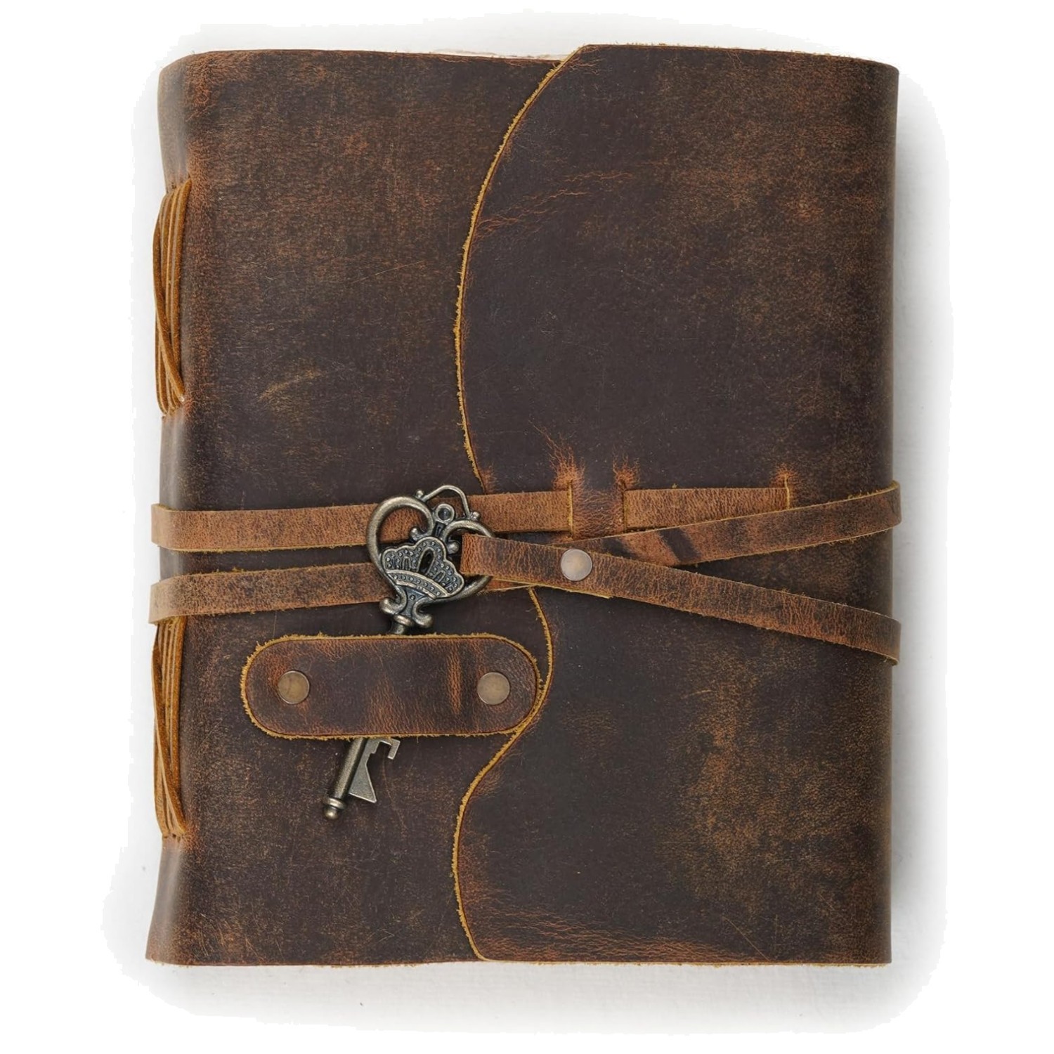 Unique Vintage Leather Journal – Handmade Deckle Edge Paper