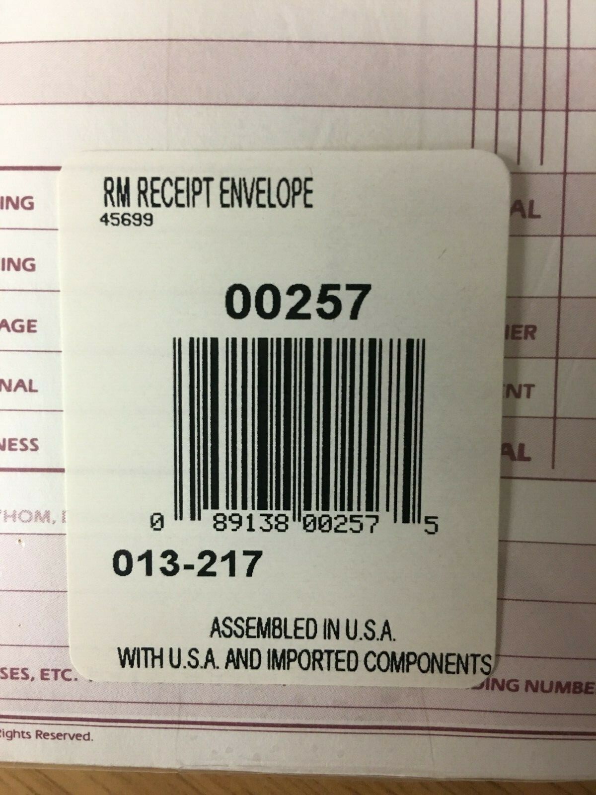 Day Runner Receipt Envelope (12 Per Pack) for 3¾” x 6¾” 6 Ring Organizers – New