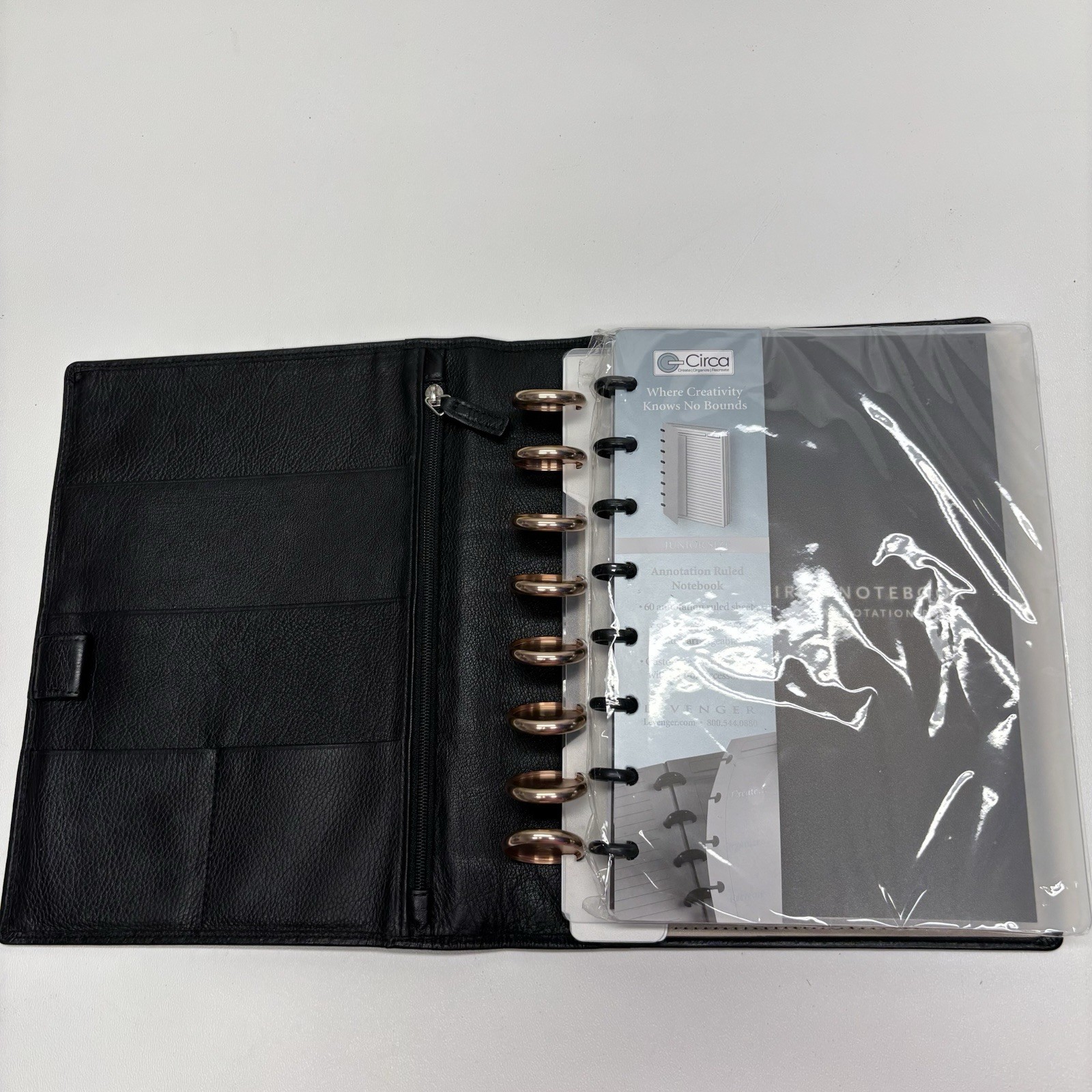 Large Lot of Levenger Leather Folios, Organizers, Notebooks, Circa Discs
