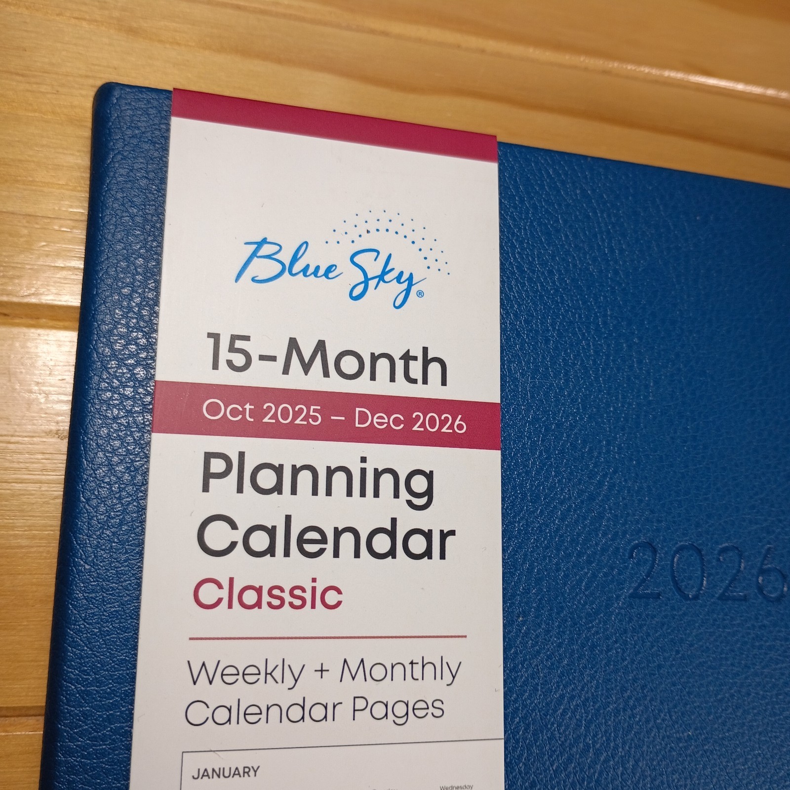 Blue Sky 15 Mont Oct 2025 – Dec 2026 Planning Calendar Hardcover 157116 New.