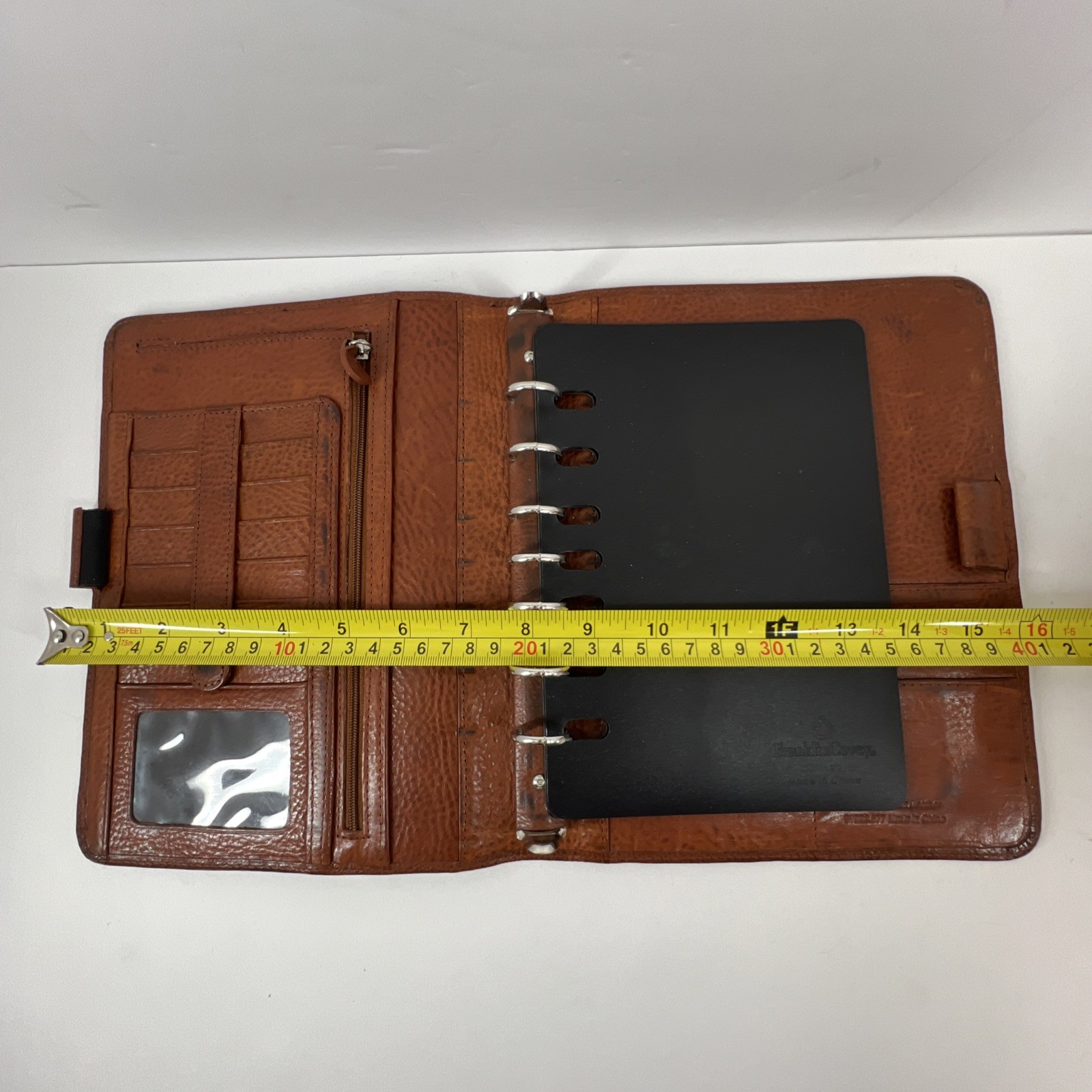 Franklin Covey Full Grain Italian Leather 7 Ring Binder Chestnut Brown Vintage