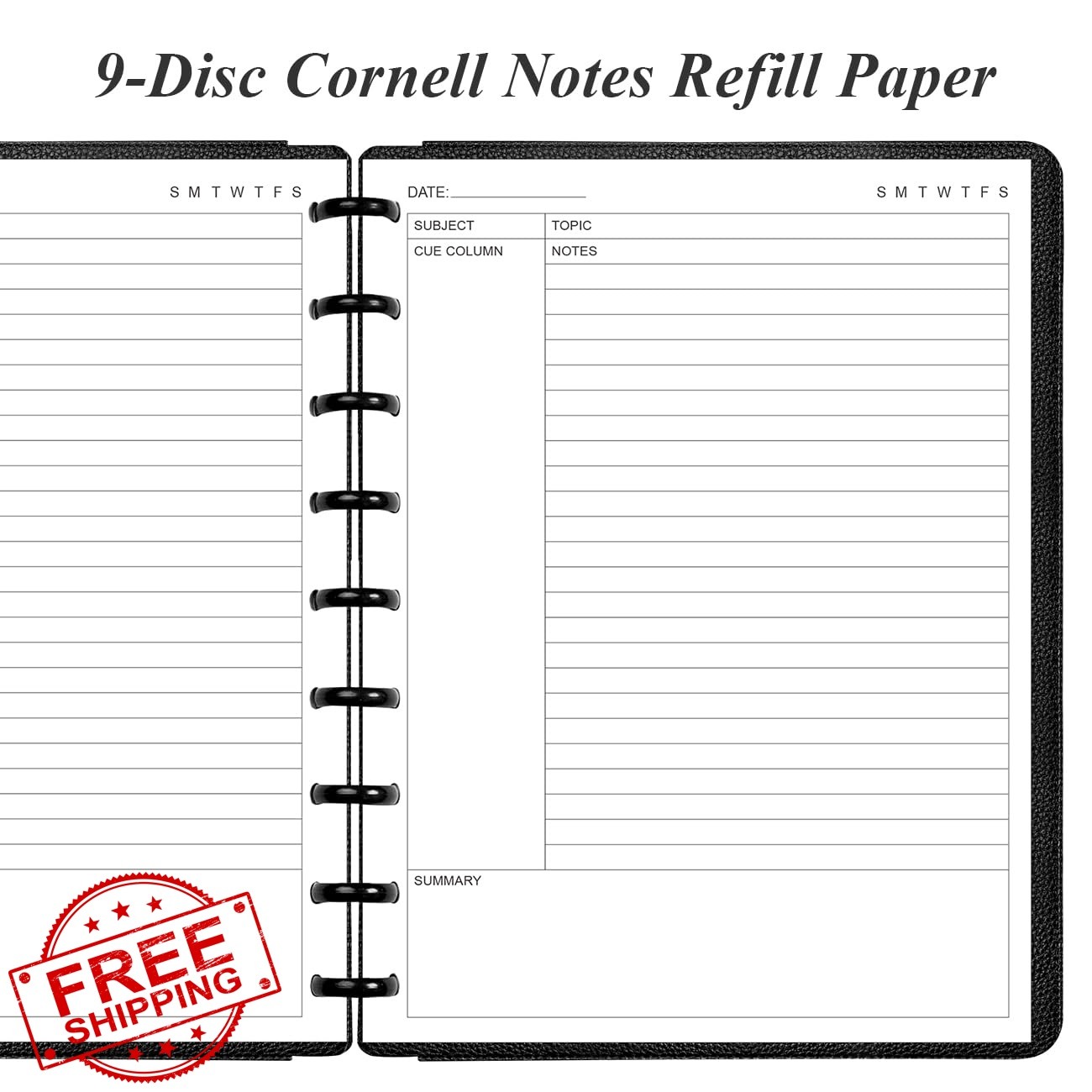 Yaridar 2-Pack 9-Disc Classic Size Cornell Notes Paper