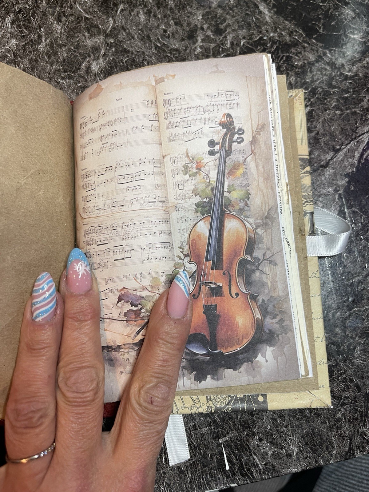 6×5 Handmade journal, Music themed, Perfect for junk or art journaling