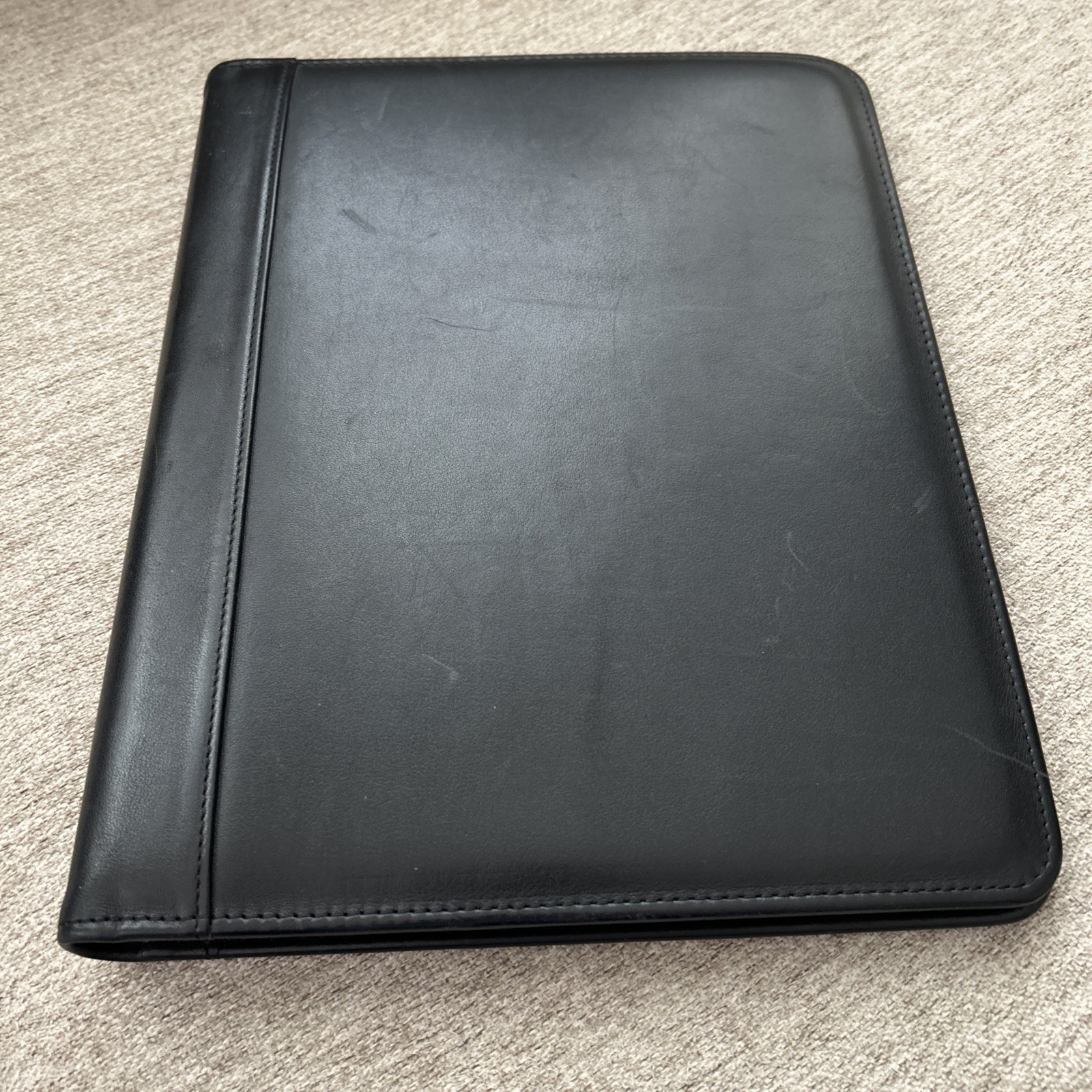 McKinley Made In America Black Leather Open 3-Ring Binder/Organizer/Legal Folio