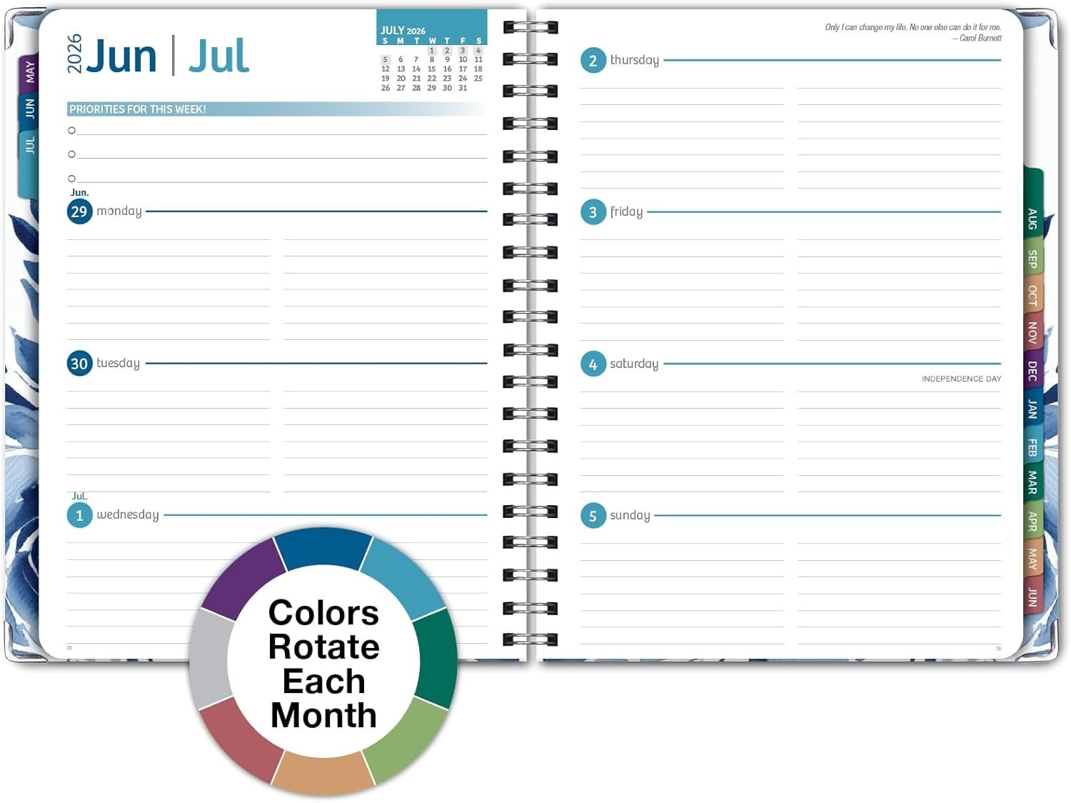 2025 – 2026 Planner Weekly and Monthly, May 2025 Through June 2026, 8.5 x 11 in