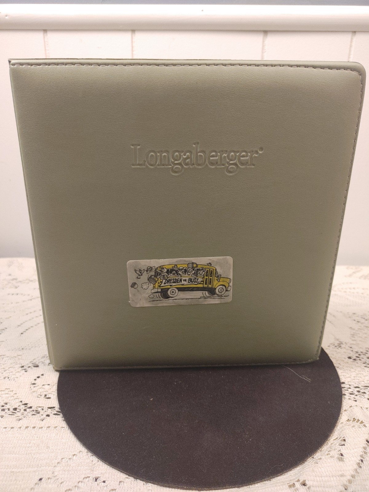 Vintage Longaberger 7-Ring Business Planner Binder Organizer Portfolio (Green)