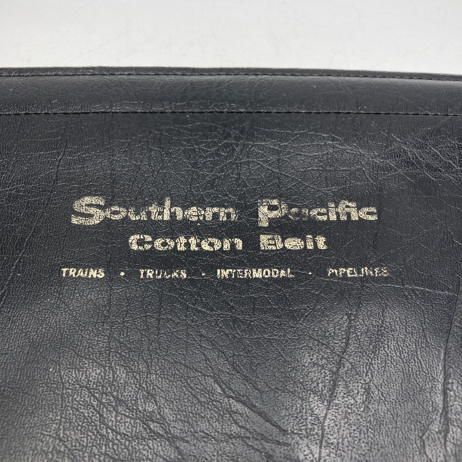 Vintage Black Faux Leather Southern Pacific Railroad Portfolio Documents Pouch