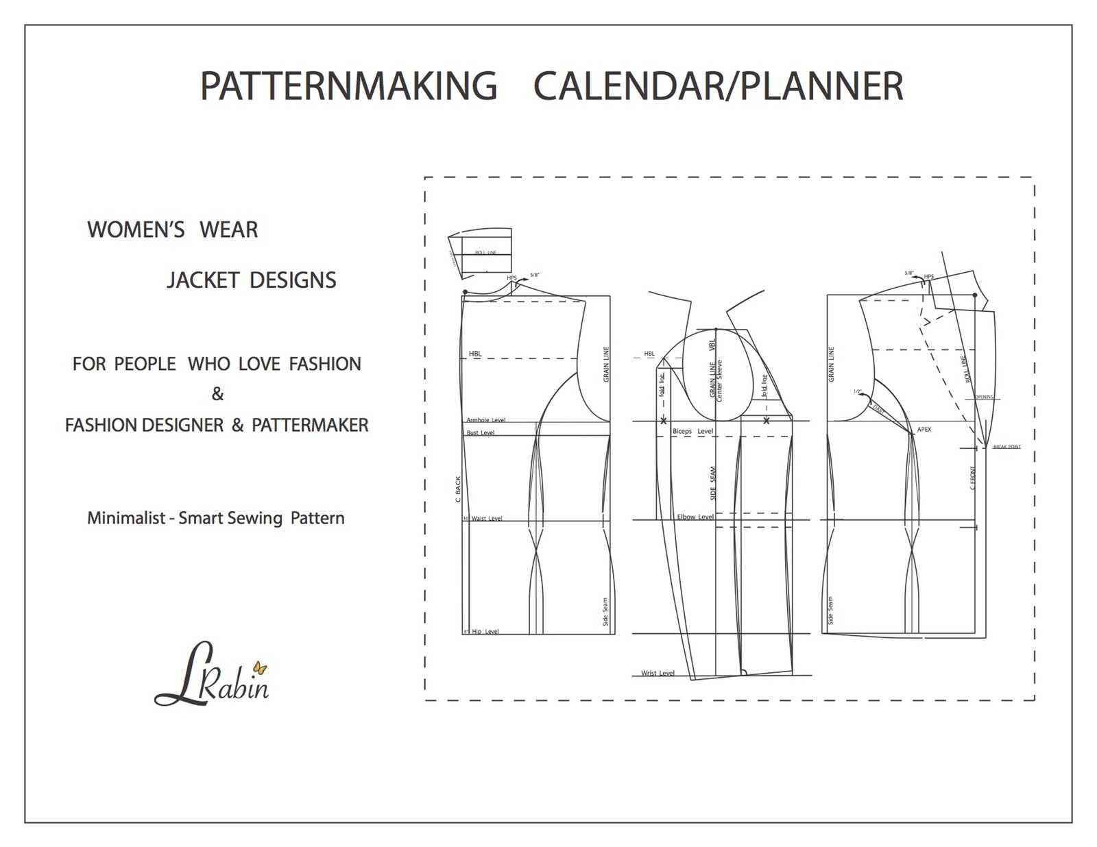 Pattern Making & Grading Calendar/Planner Digital Download PDF