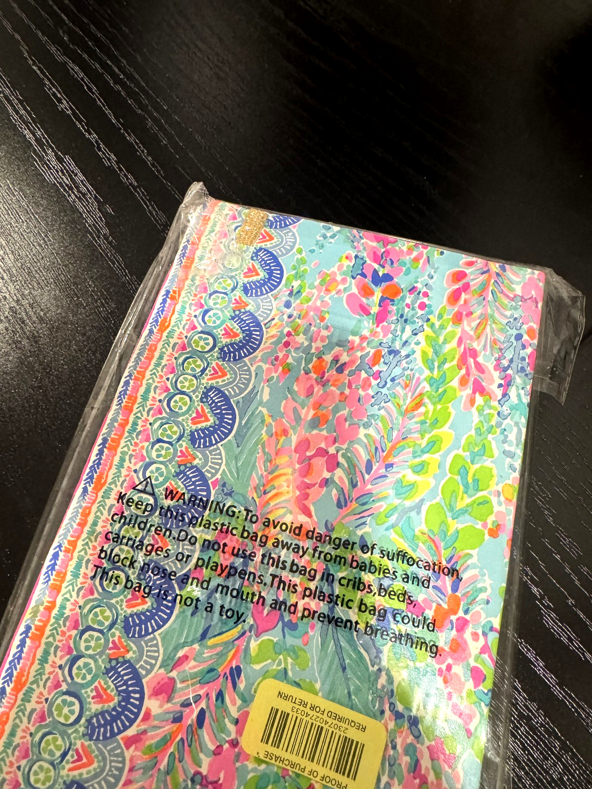 Lilly Pulitzer Journal Lined Sheets w/Gold-Tone Elastic Closure Catch The Wave