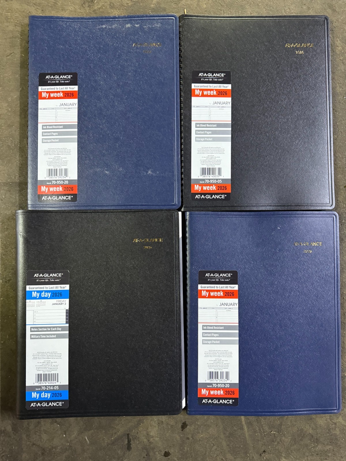 At A Glance 70-950-20 My Week /DAY 2026 Appointment/Planner – Lot of 4 NEW!