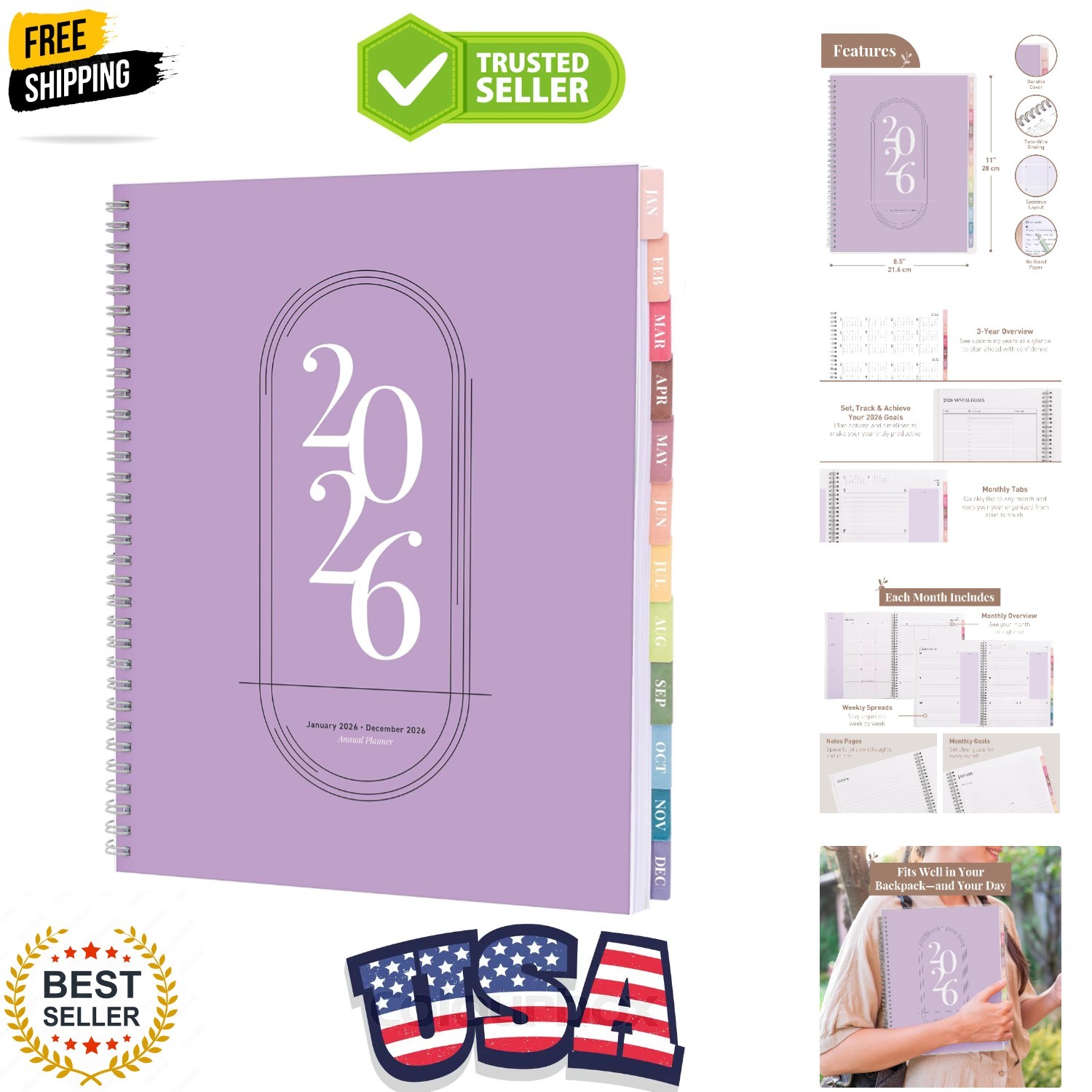 Rileys 2026 Planner, Agenda Planner With Weekly And Monthly View, Daily Agend…