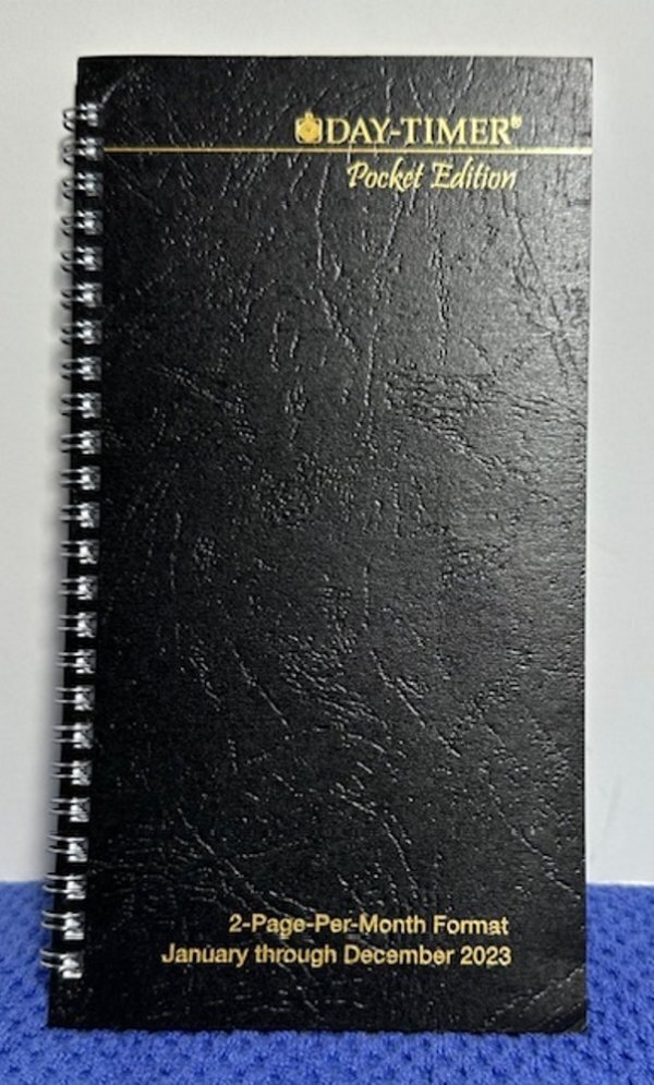 DayTimer 2023 Wirebound Pocket Sz, 2 Page-per-Month with Tabs Jan 2023-Dec 2023