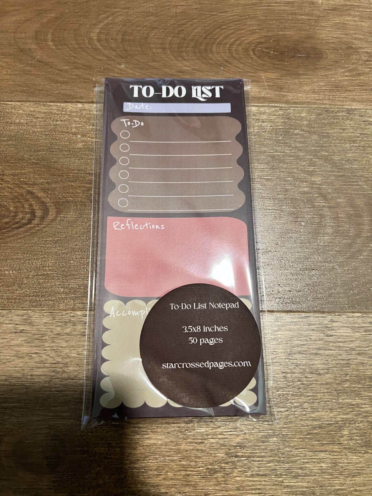 50 page 4″x8.5″ Handmade Purple, Pink, & Green To-Do List Notepad – What to do