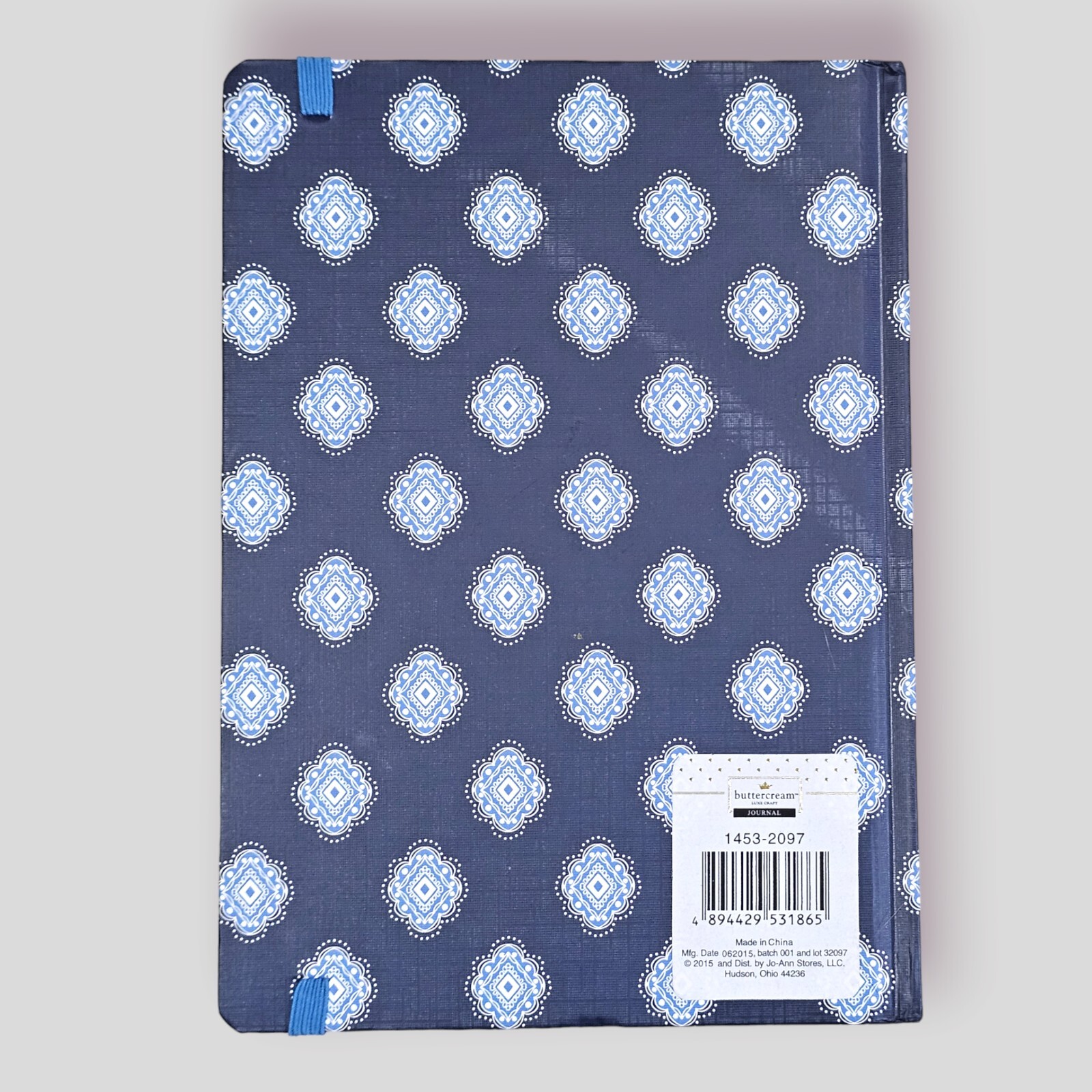 Hardcover Journal Diary Notebook Be Nice Work Hard Blue Elastic Closure