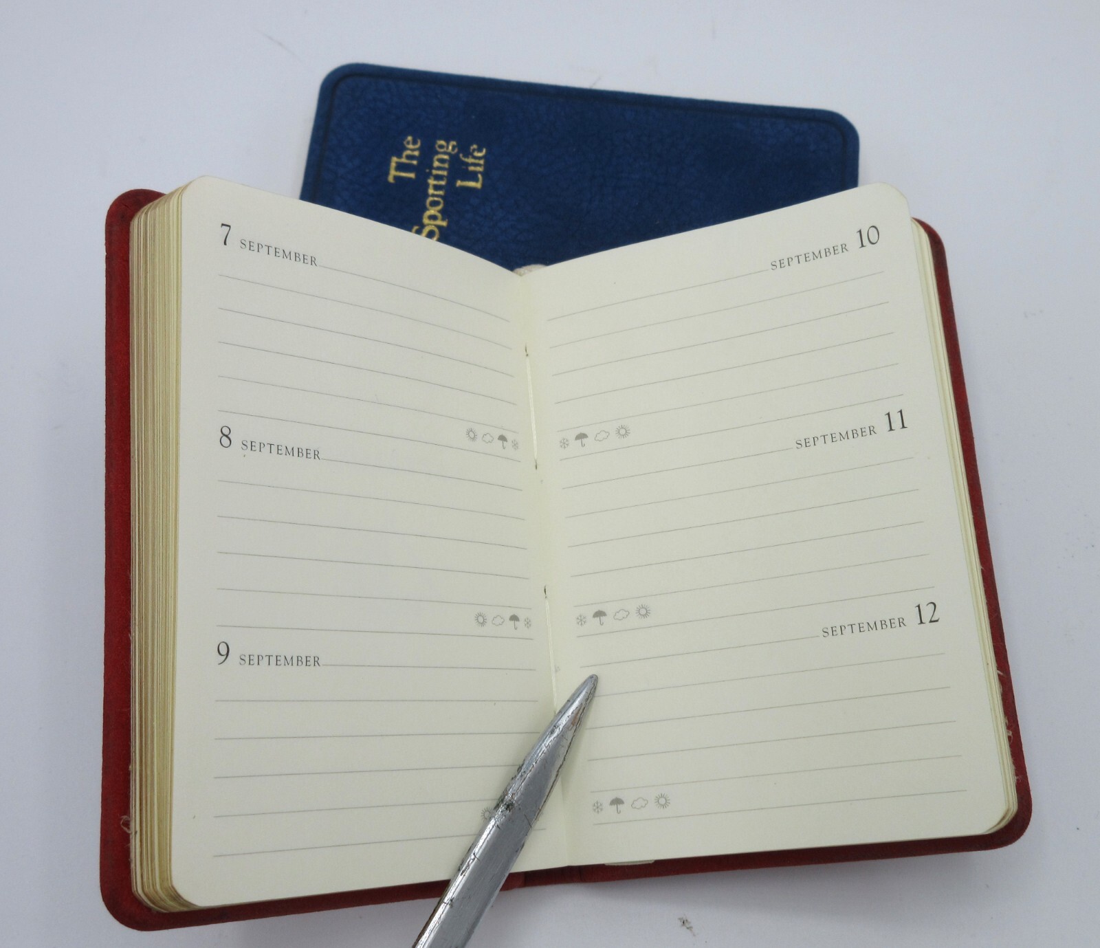 Mini 3×4″ Datebook Notebook The Sporting Life Suede Cover Post Miniatures RED