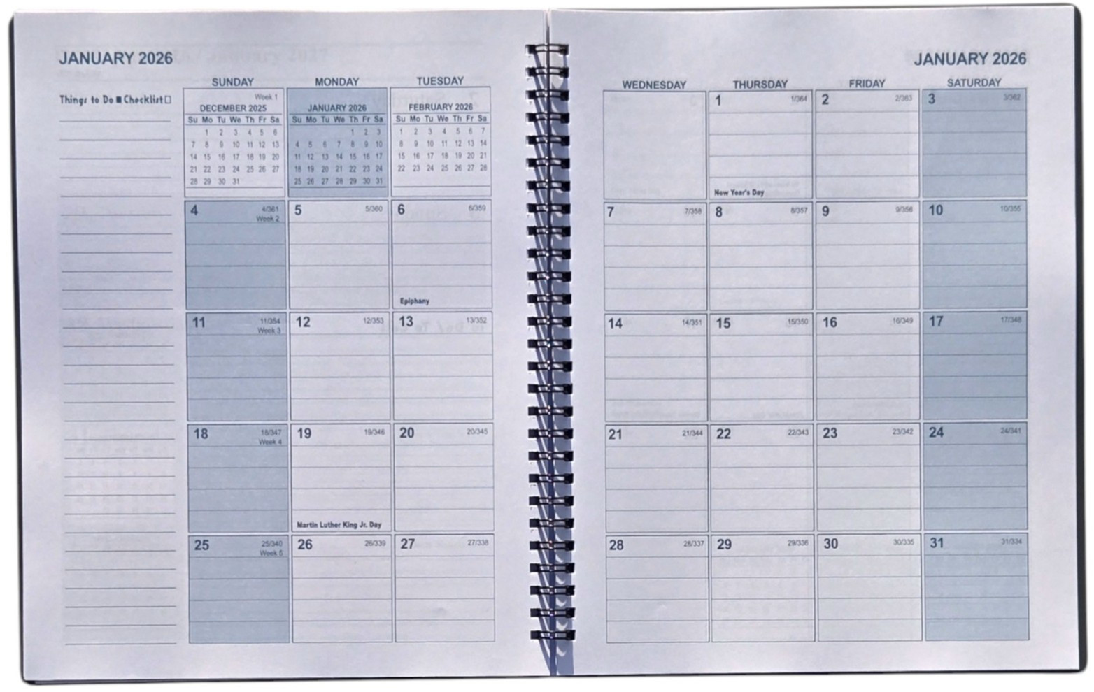 2026 Weekly / Monthly Planner, appointment book – 8 in x 10 in – Grey