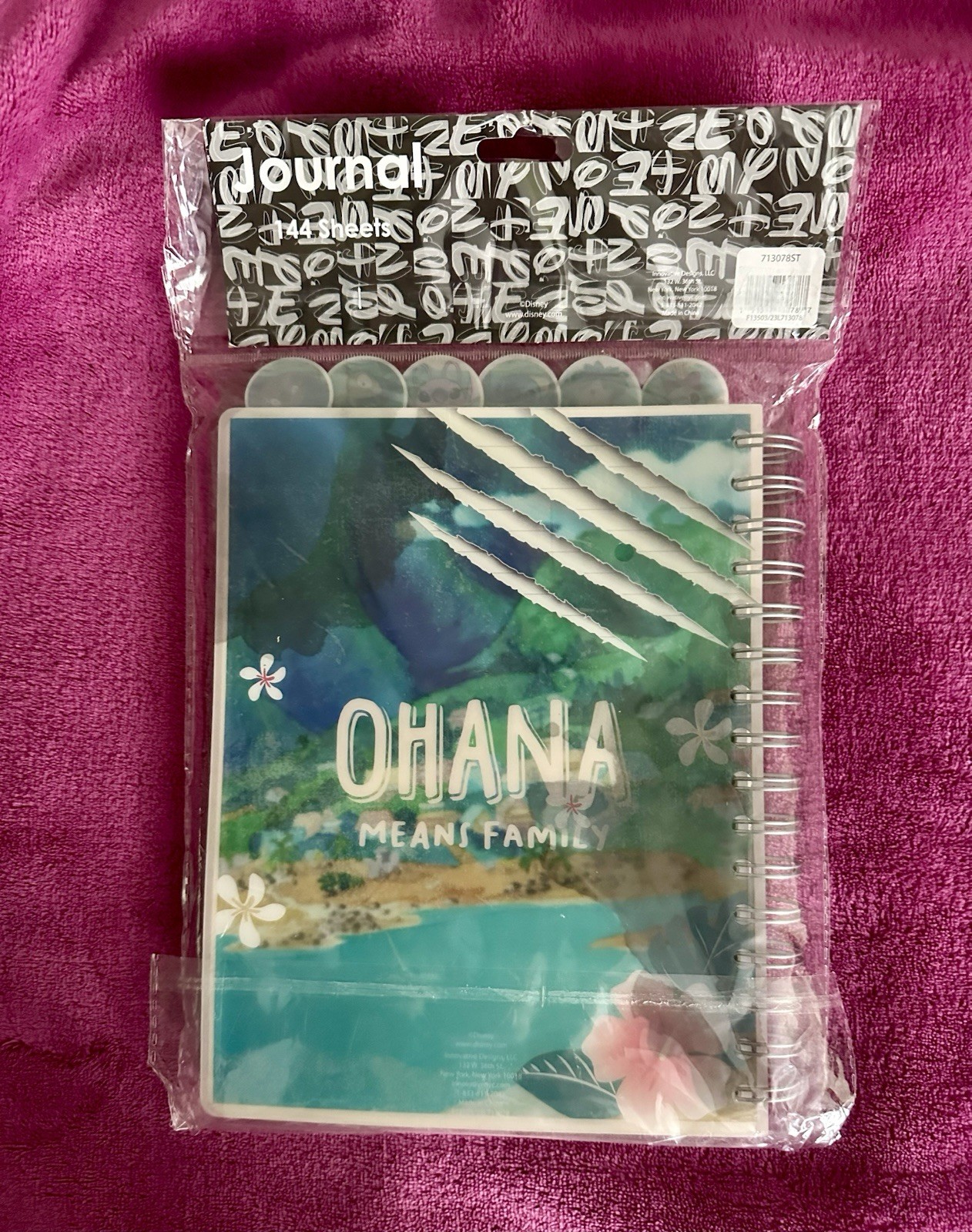 Disney Lilo & STITCH WUZ HERE Tabbed Spiral Lined Notebook Journal | 144 Pages