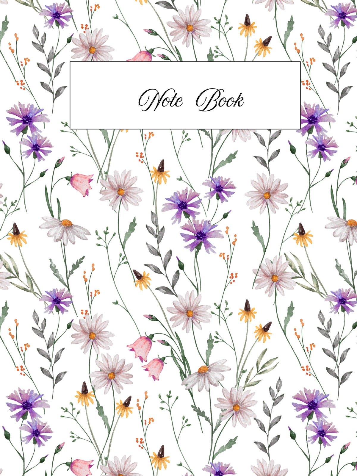 Digital Notebook 25 Ruled Pages With Cover Printable and Shareable