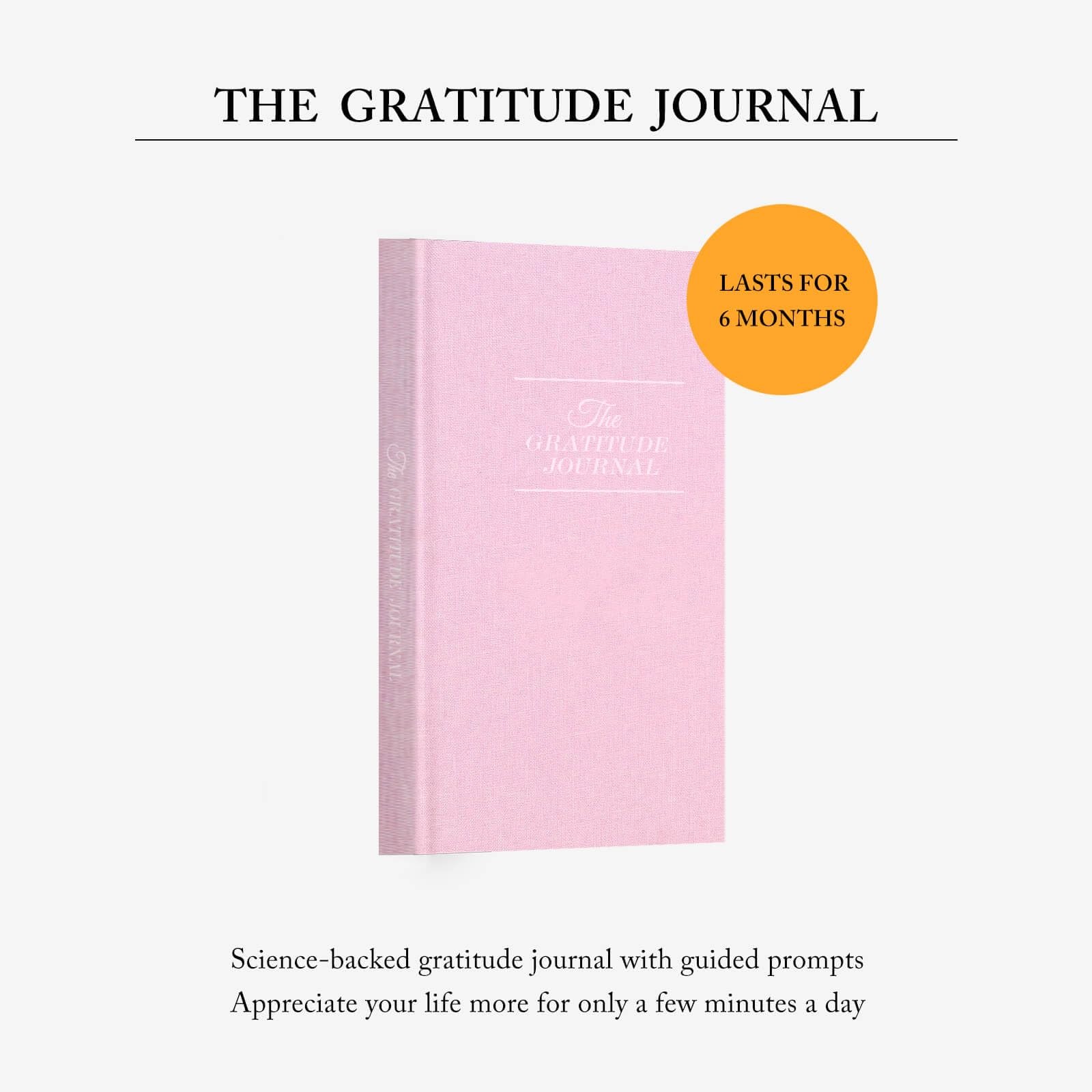 The Gratitude Journal – for More Mindfulness, Happiness, 5×8 inches, Pink