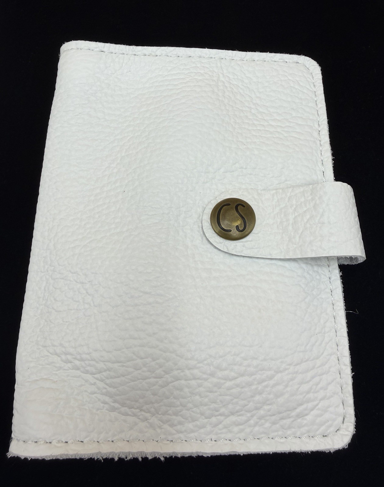 Chic Sparrow Pocket Field Notes TN White Pebbled Leather USA Planner Cover W/box