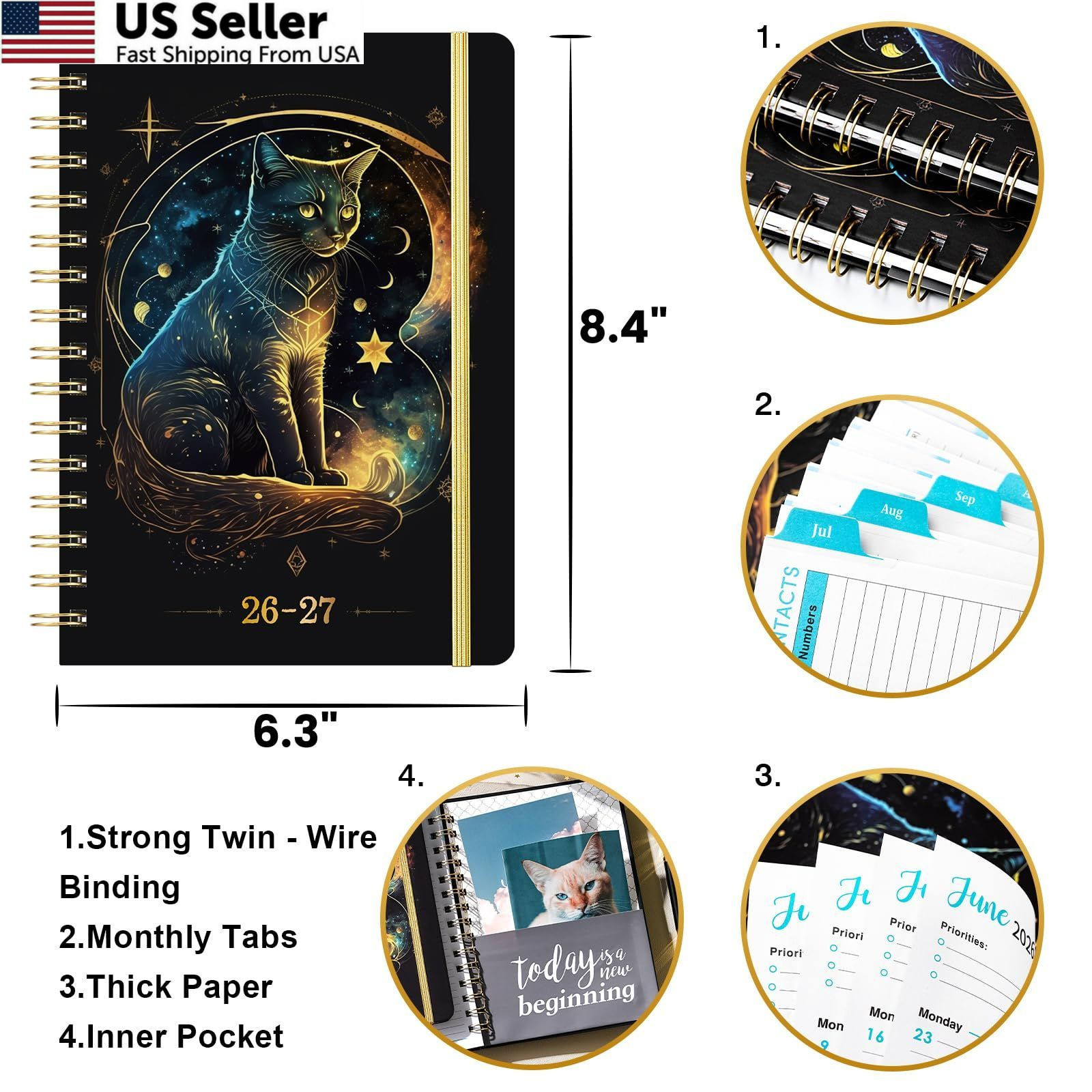 Planner 2026-2027 – Academic 2026-2027, 26-27 8.4″ x 6.3″, Black