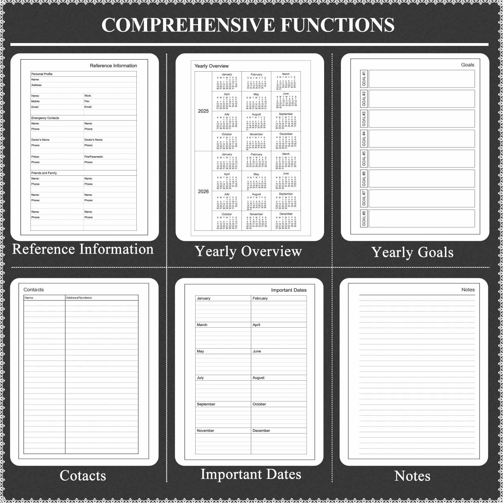 2026 Planner Refill for A5 7-Ring Binder,Weekly & Monthly Planner Inserts Run…