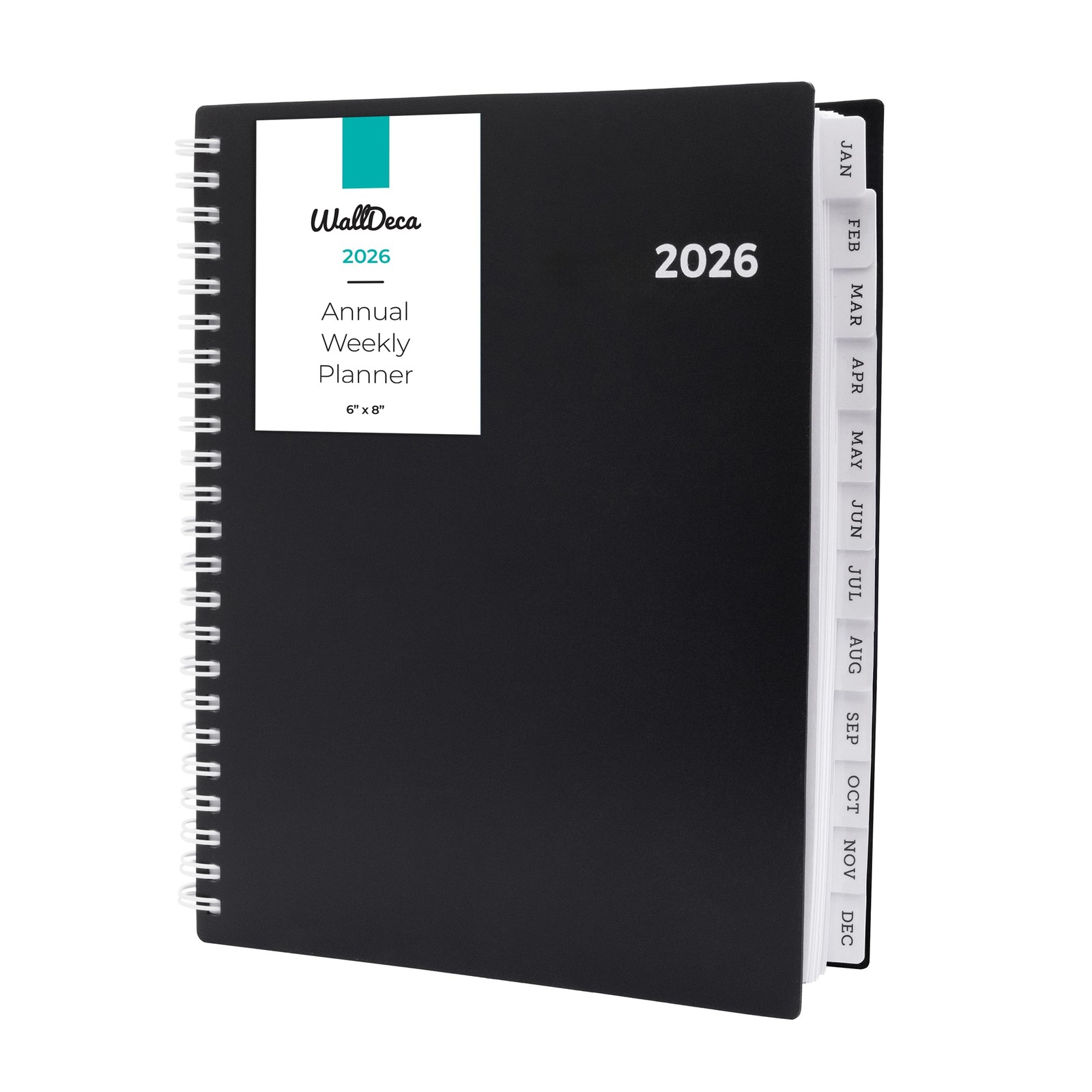 WallDeca 2026 Planner, Agenda Planner With 2026 (8 x 6-Inch), Black