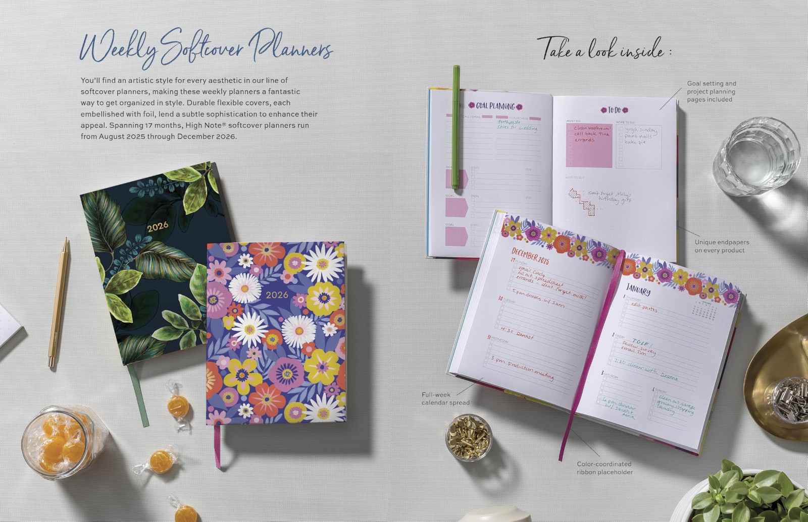 High Note 2026 Planner, 12-Month Weekly & Monthly Flexible Cover Jess Phoenix