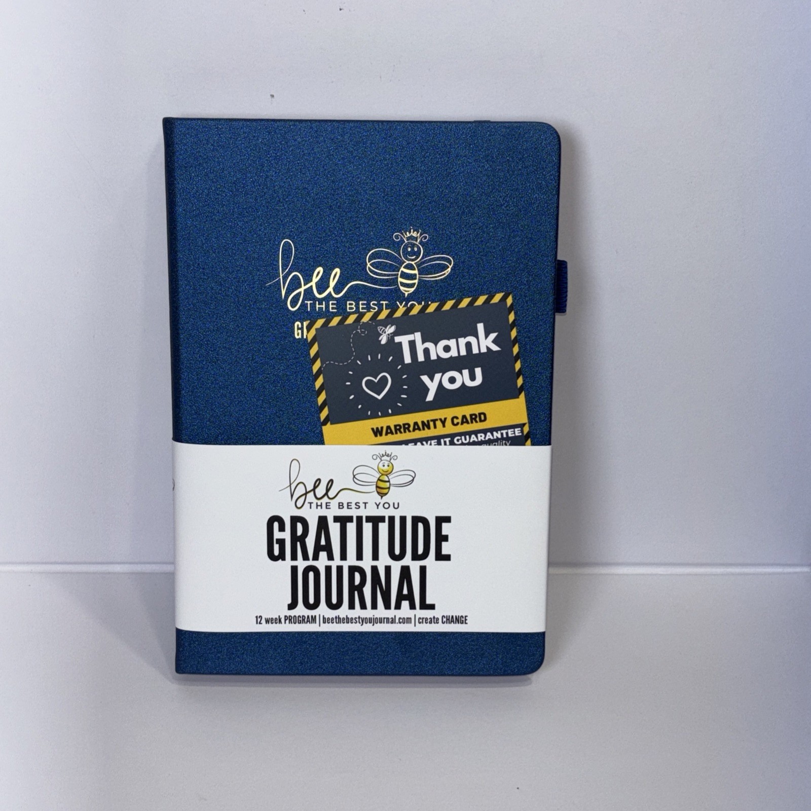 Bee The Best Gratitude Journal Faux Leather Cover Pen-Loop elastic Closure NEW