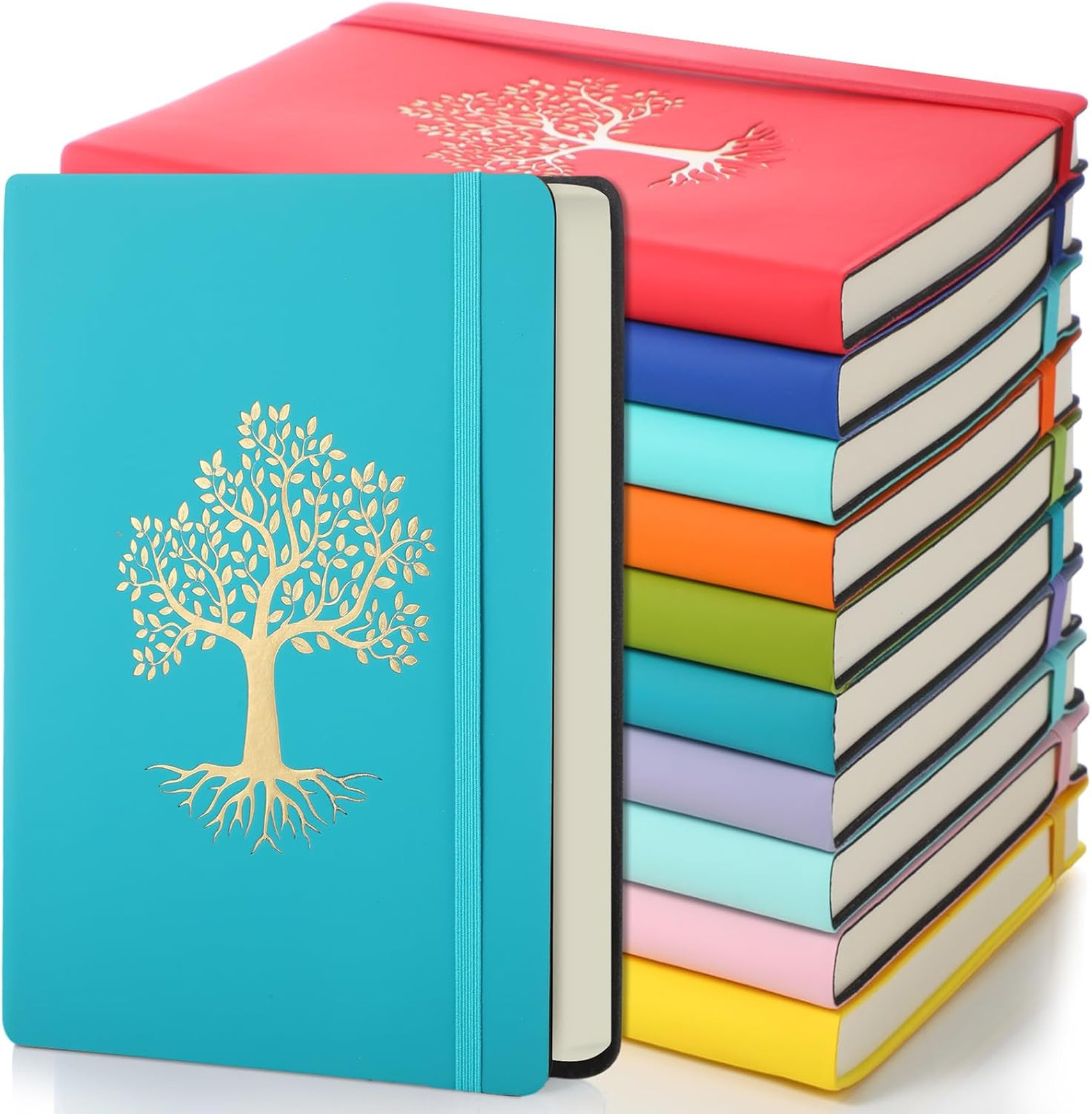 Leather Hardcover Notebook A5 Lined Journal 200 Pages 10 Colors for Writing