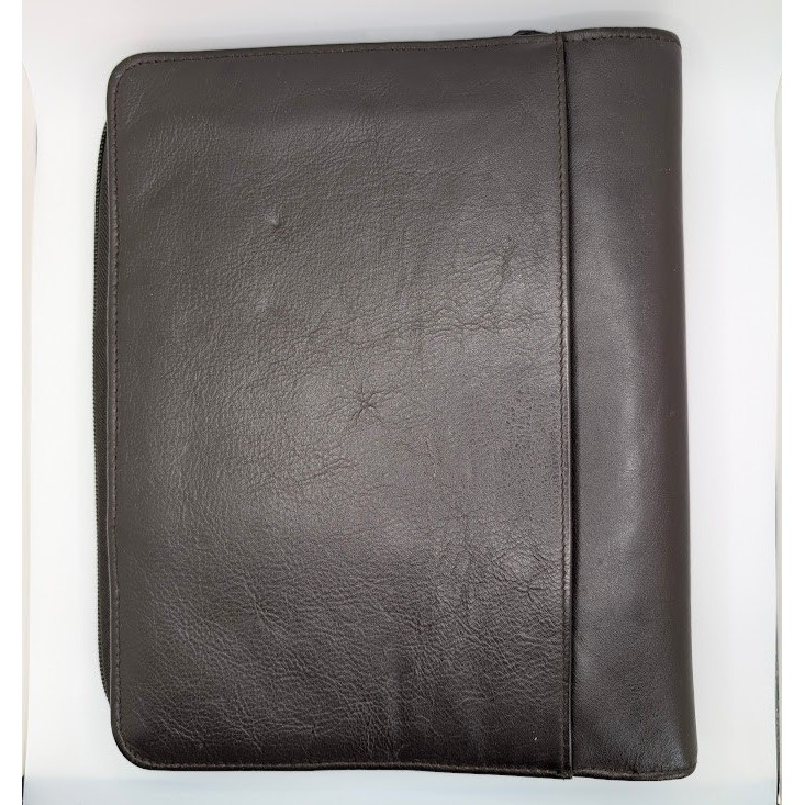Franklin Covey Zip Planner 7 Ring – Full Grain Leather Dark Brown 8×10 Binder