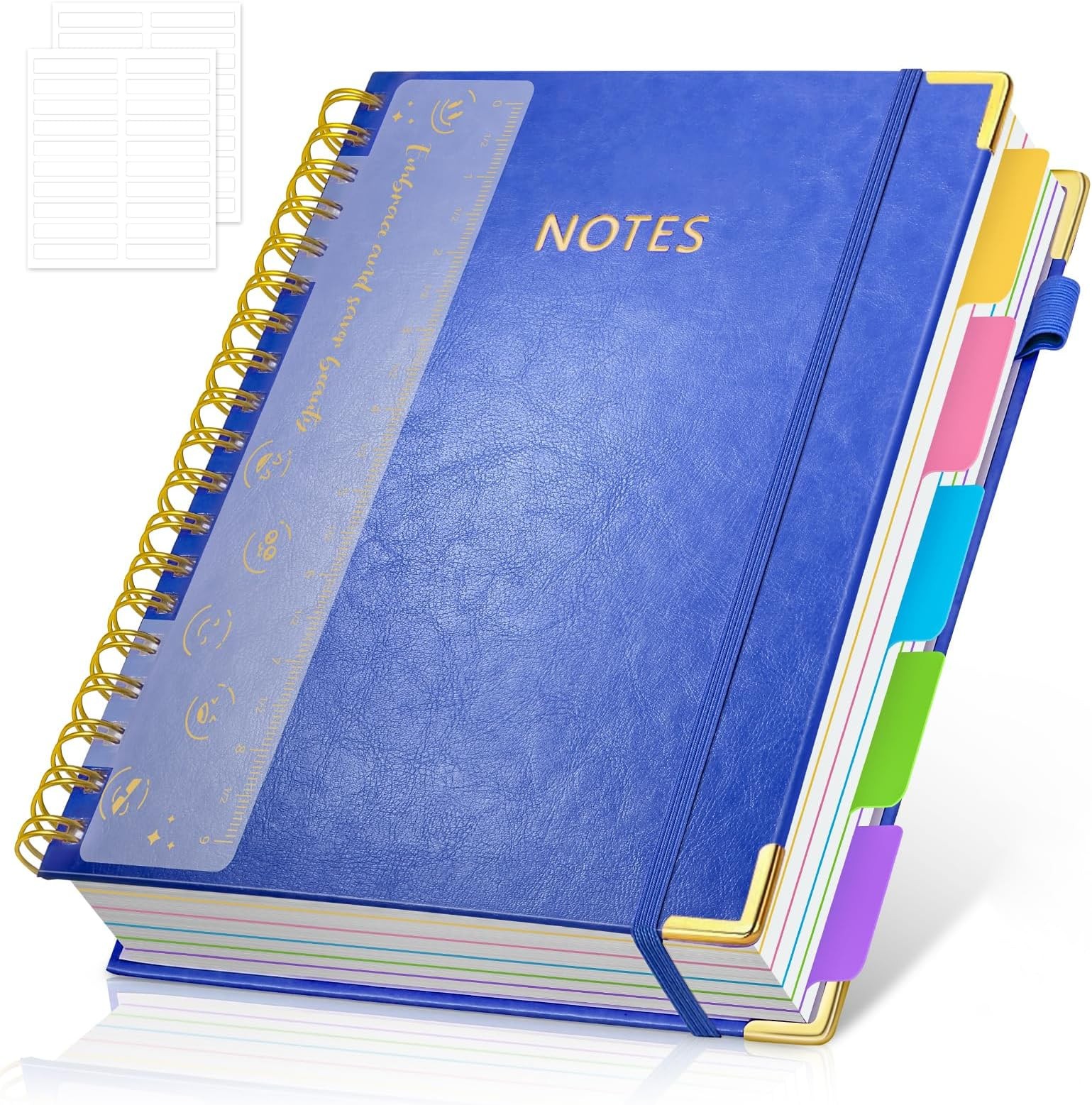 Hardcover Spiral Notebook Journal with Removable PVC Dividers – 8” x 10” La…
