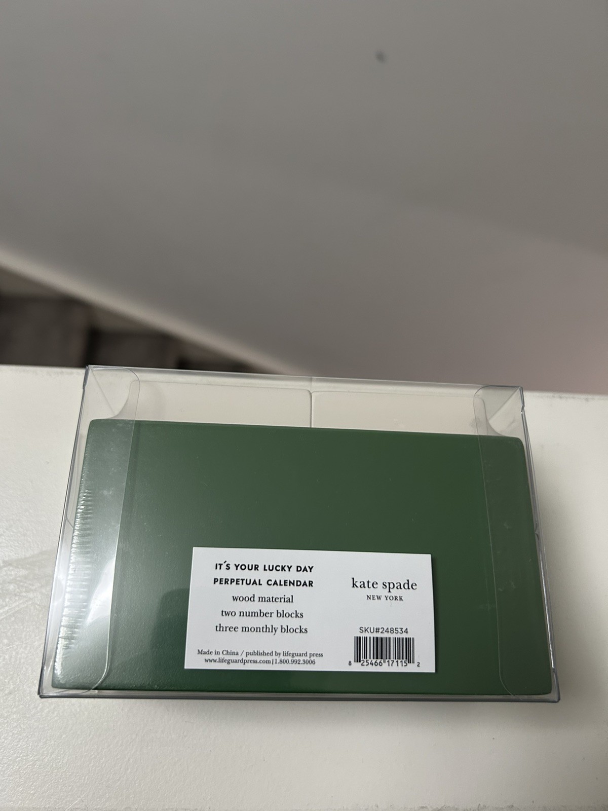 KATE SPADE Perpetual Calendar IT’S YOUR LUCKY DAY Wooden Blocks 6 X4” NEW