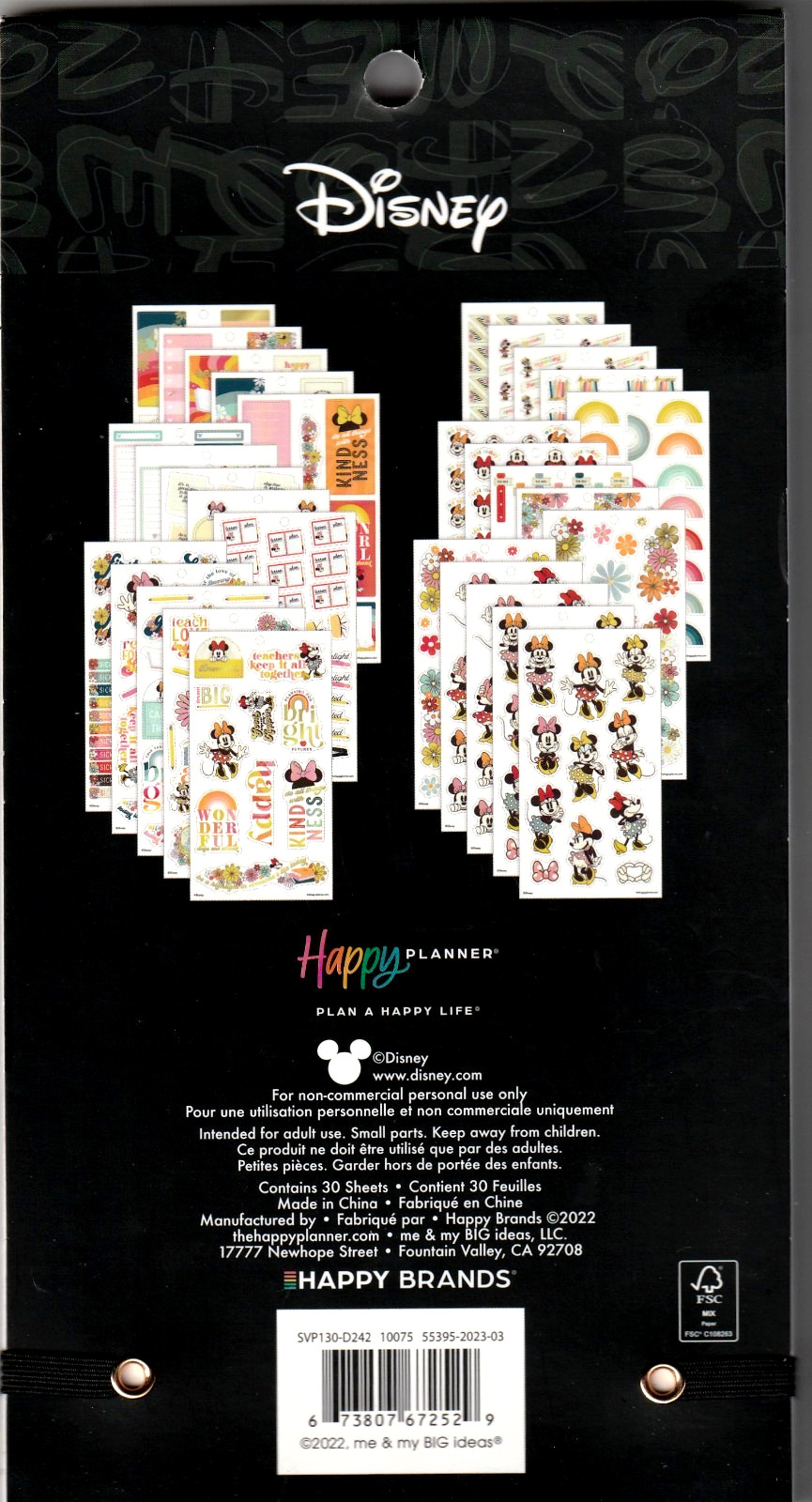 Disney Happy Planner Sticker Book SUNNY MINNIE – 608 Pieces – NEW