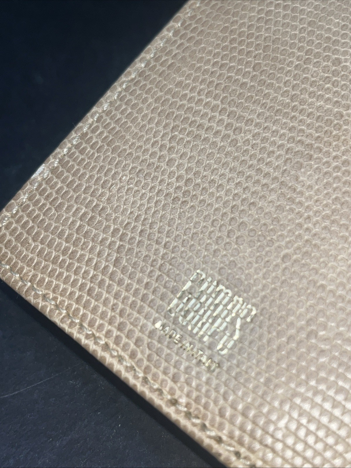 2 Gump’s Italian Leather Champagne Pocket Notebooks 6.5×3.5”
