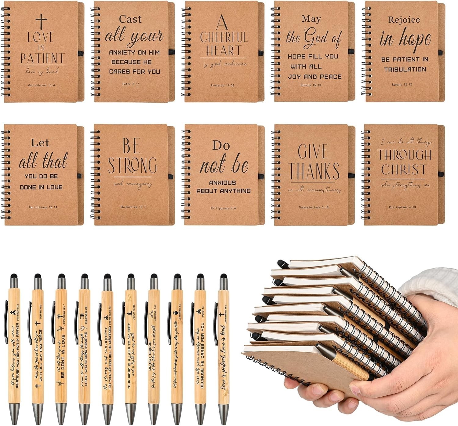 60 Bulk Christian Spiral Notebooks with Pens – Perfect Gifts for All Occasions