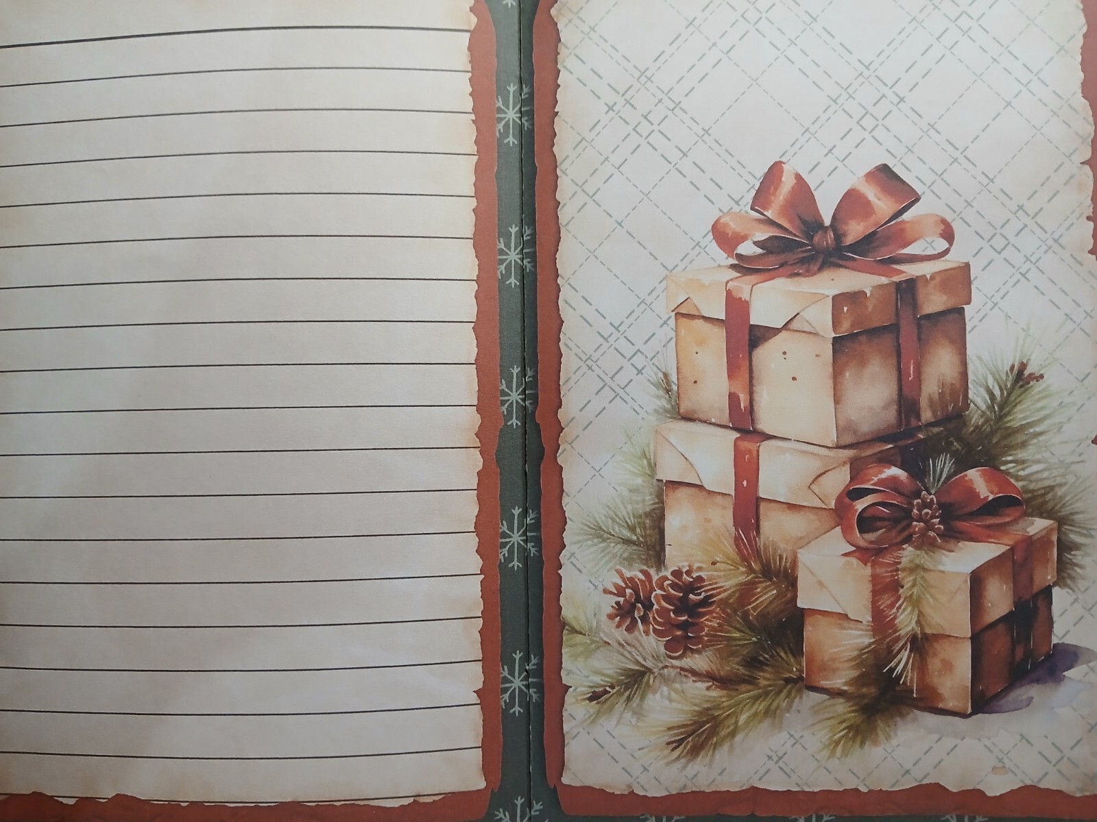 Junk Journal Booklet “RUSTIC CHRISTMAS 2″ Lg 6″x9” 40pg Holiday Cozy Ephemera +
