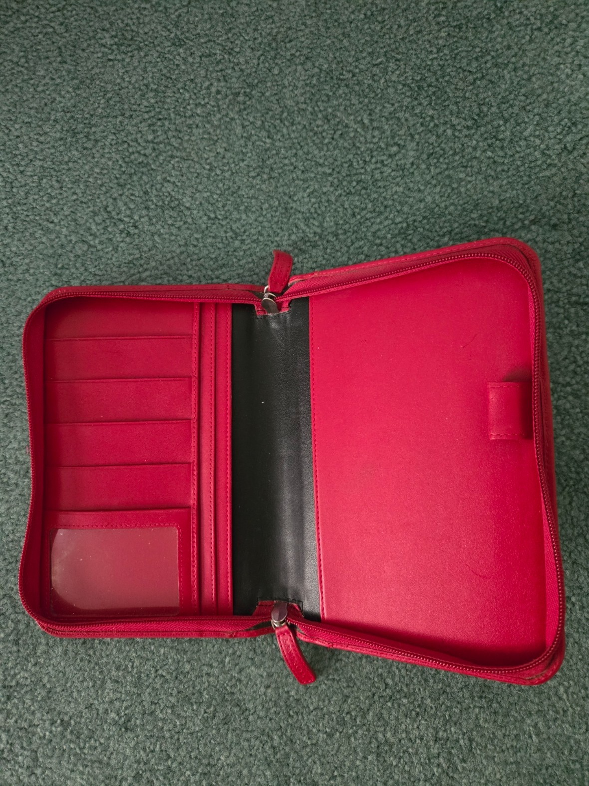 SET Levenger red leather agenda/notebook compact size + 350 circa refill paper