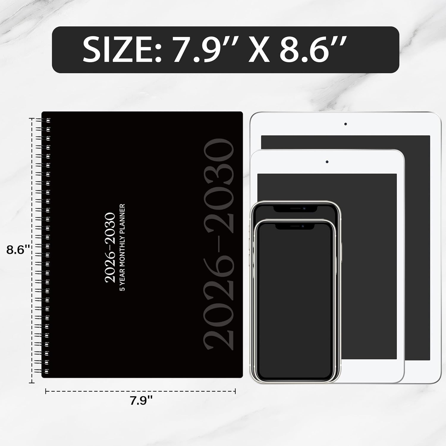 2026-2030 Monthly Planner – 60 of Organizing Power with Waterproof Cover