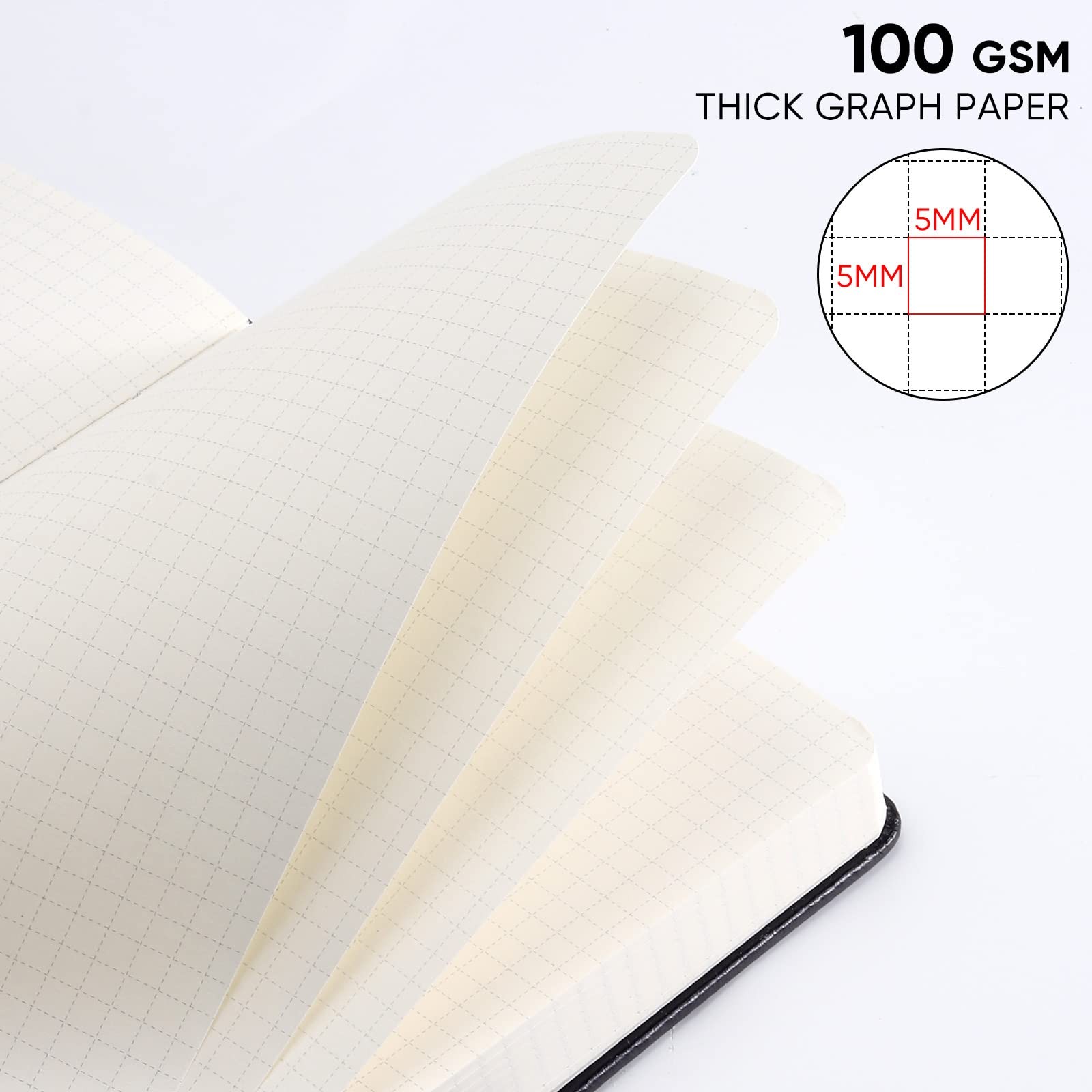 BLUMOST Graph Paper Notebook with 280 Pages,A5 Grid A5-Graph, Gray Blue