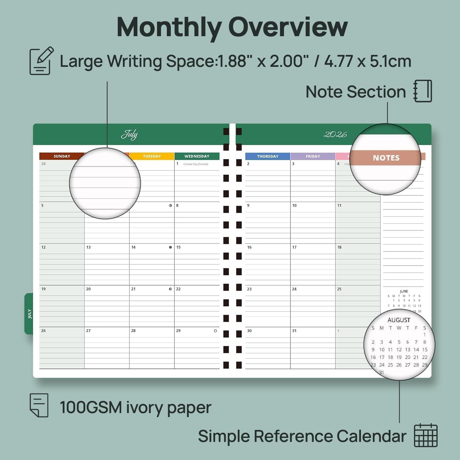 POPRUN Teacher Lesson Planner 2026-2027, (Letter Size – 8.5” x 11”) Academic P