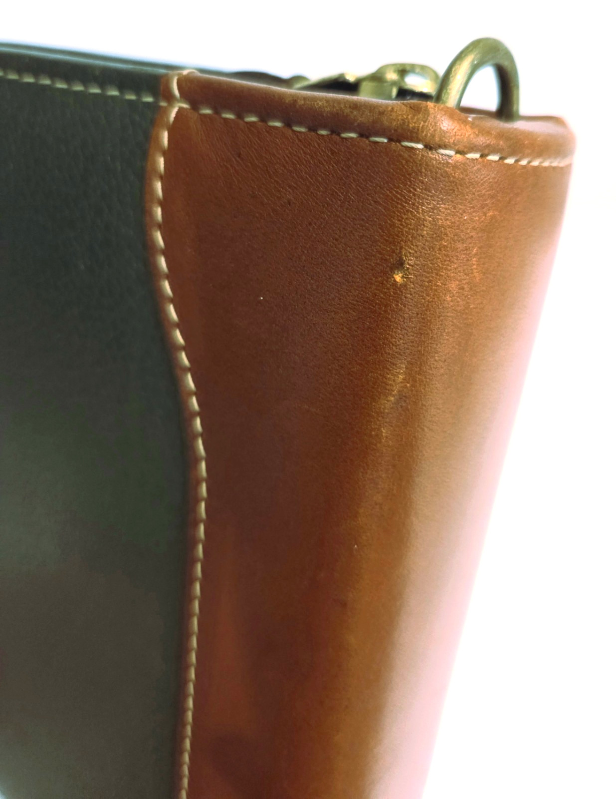 Franklin Quest Planner Organizer 8.5×6.5″ 6 Ring Leather Green/Brown