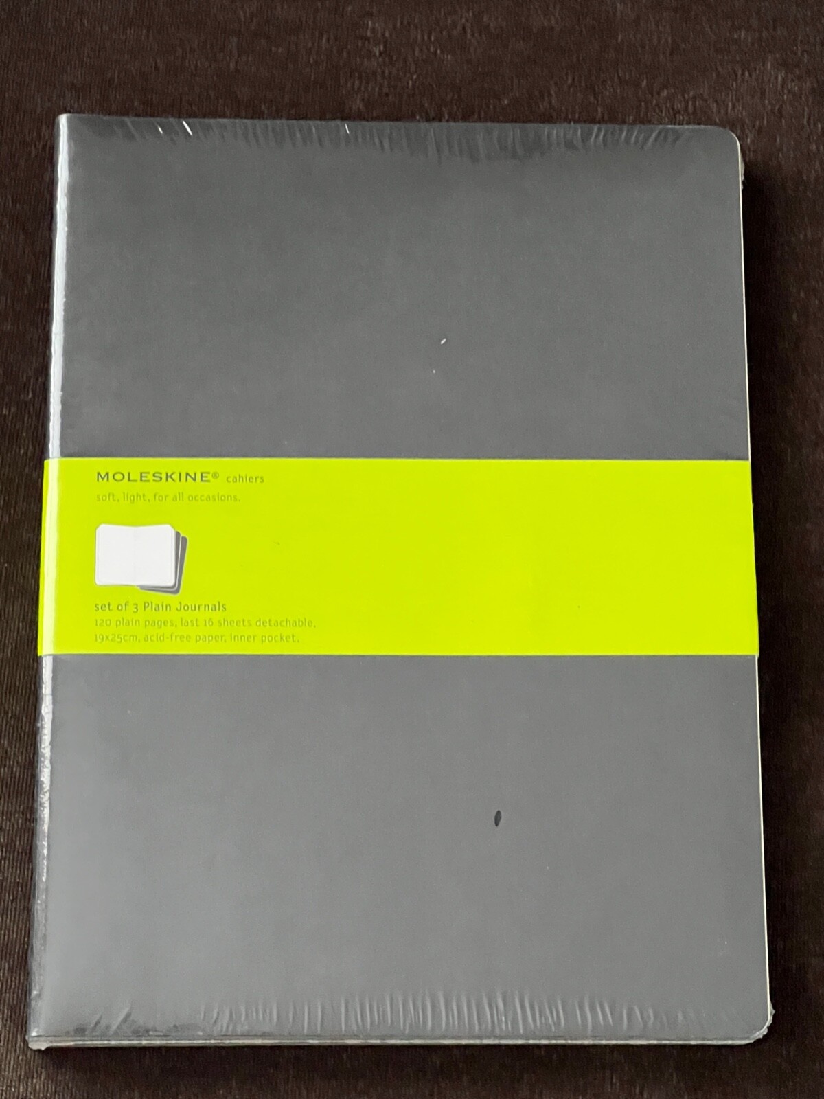 Moleskine Cahiers Set of 3 Plain Journals Black Soft Cover 7½” x 10″ – 120 Pages