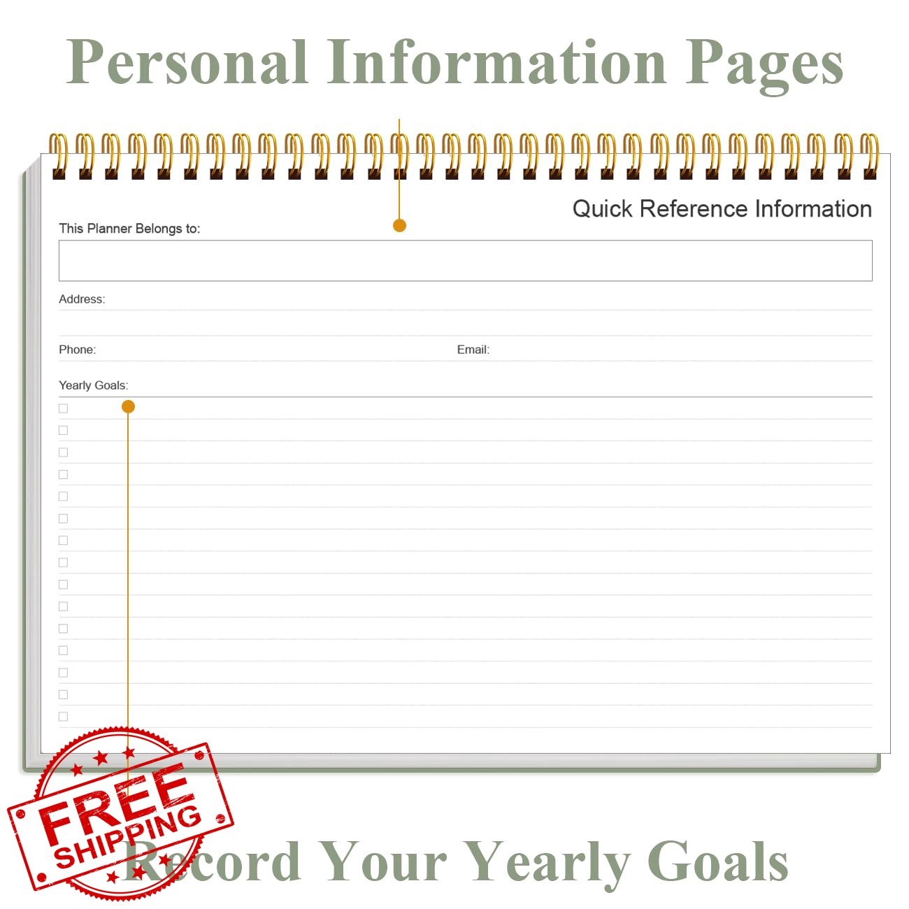 Yaridar Weekly Planner Green 8″x11″