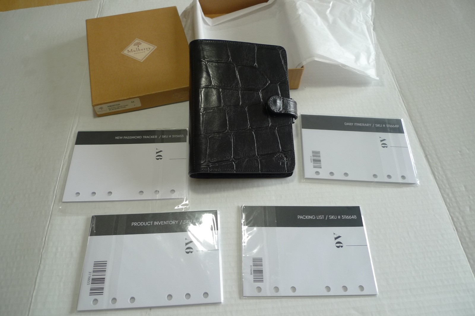 MULBERRY – A6 PLANNER & INSERTS -MADE @ UK – BLACK CONGO LEATHER – RARELY USED