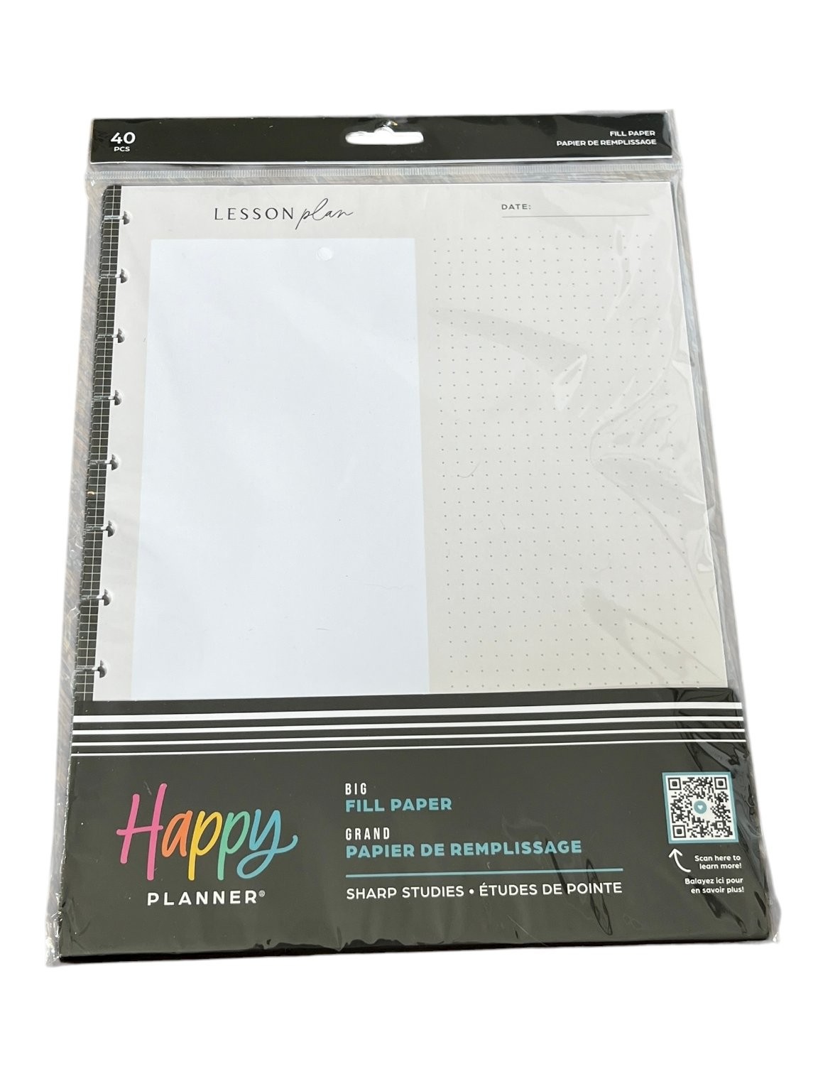 Happy Planner Lesson Plan Fill Paper 40 Sheets Refillable Disc Bound educators