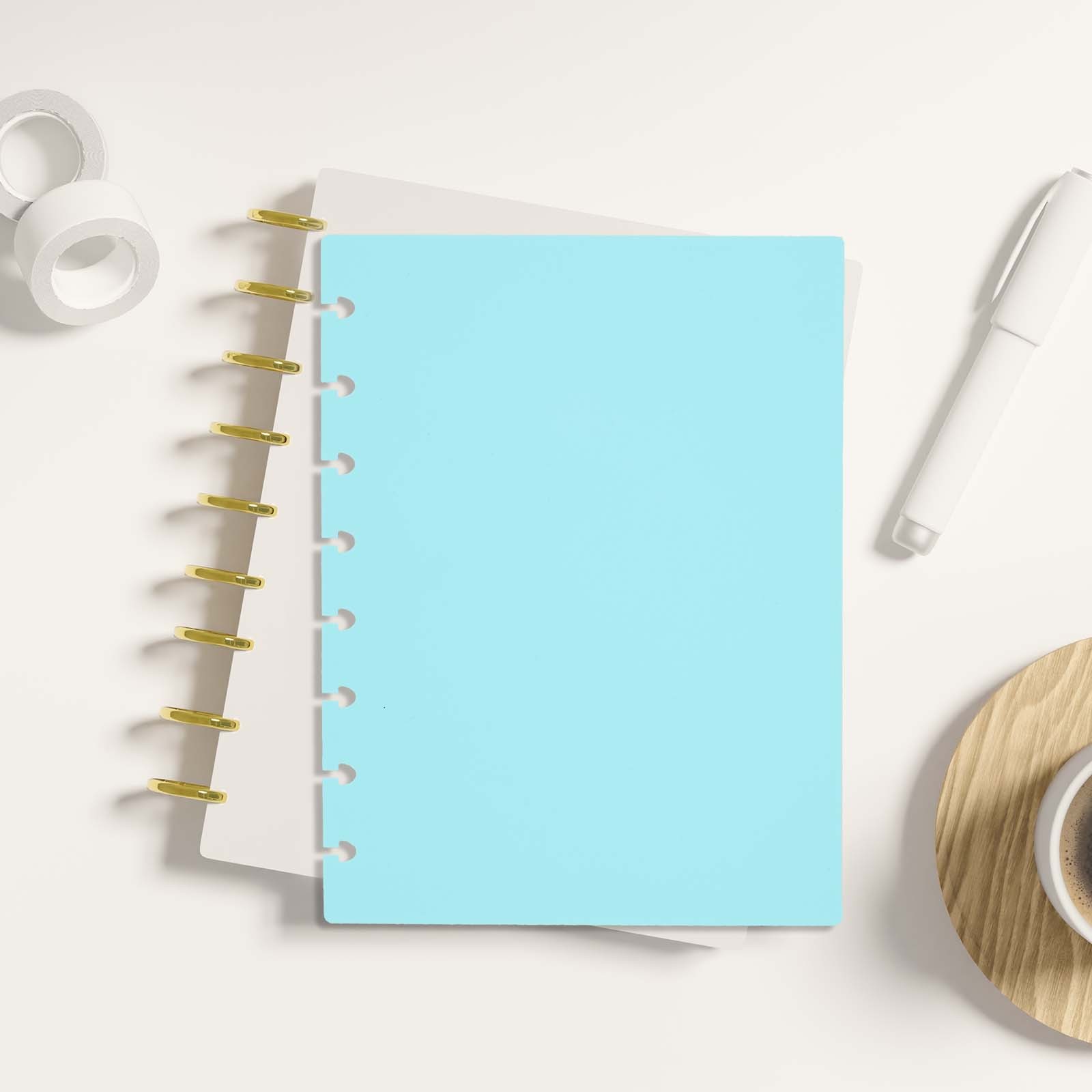 4 Pair Discbound Notebook Cover, Letter Size Planner Cover, Yellow