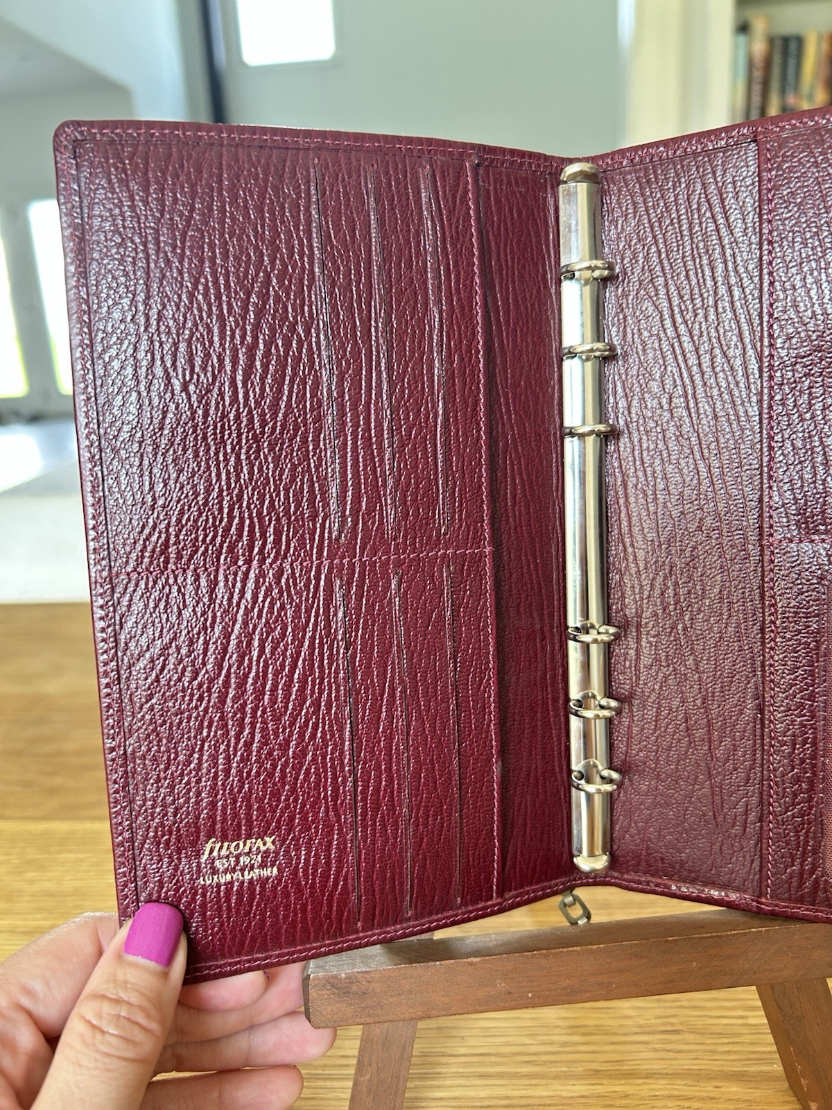 Filofax Chester Slimline Personal Size in Wine Organizer 6-Ring Planner Binder