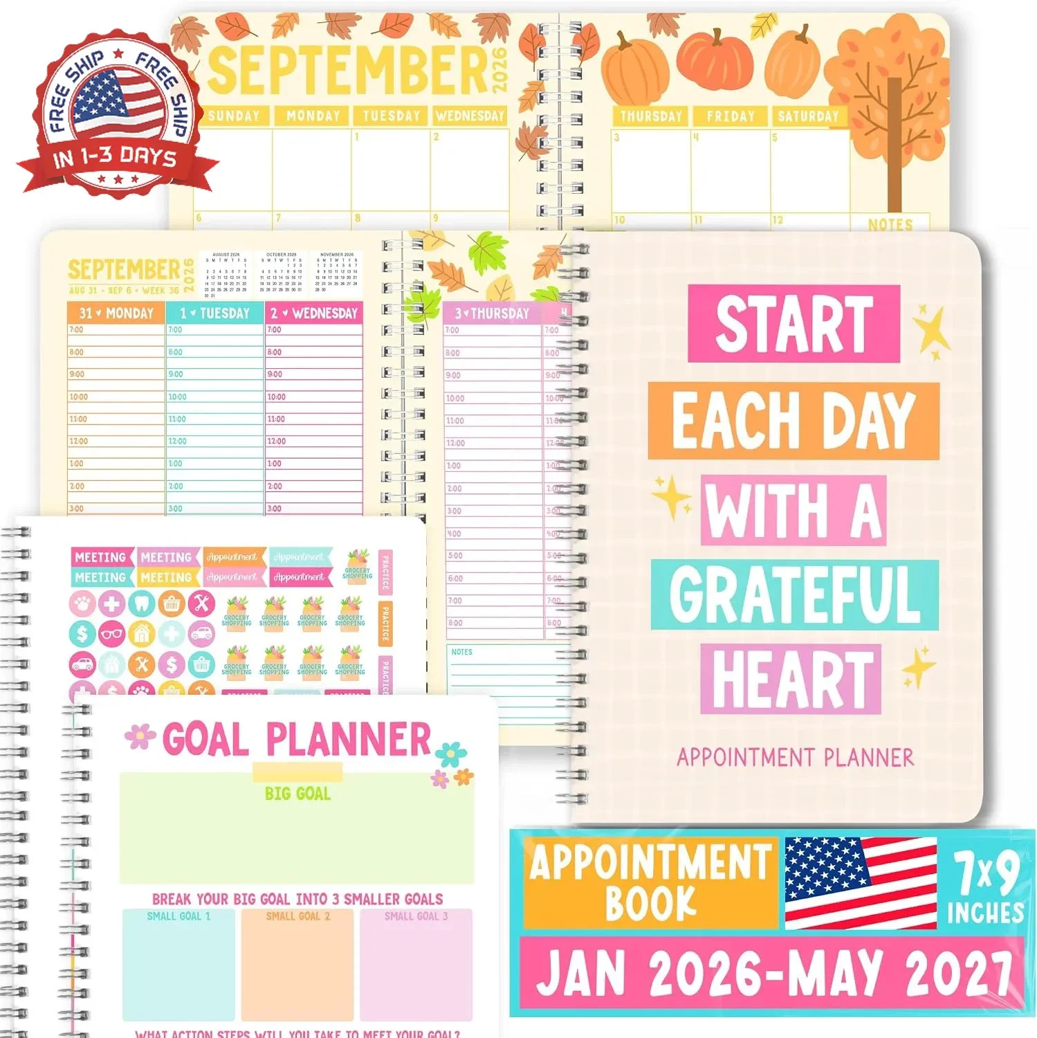 Hourly Appointment Book 2026-2027 – Appt Book 2026, Hourly Daily Weekly Monthly